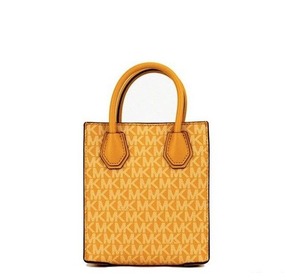 Michael Kors Mercer XS Honeycomb Gold Signature PVC North South Shopper Crossbody Bag - Luksusmuotia Michael Kors - Tutustu YVES JAVANNI® 