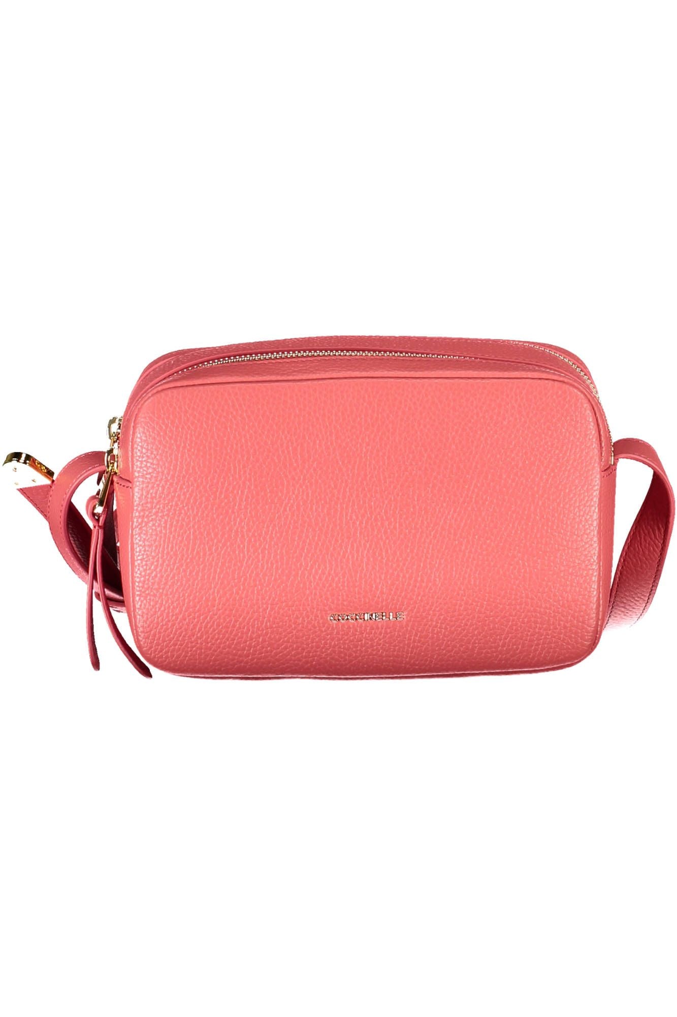 Coccinelle Elegant Pink Leather Shoulder Bag with Logo - Luksusmuotia Coccinelle - Tutustu YVES JAVANNI® 