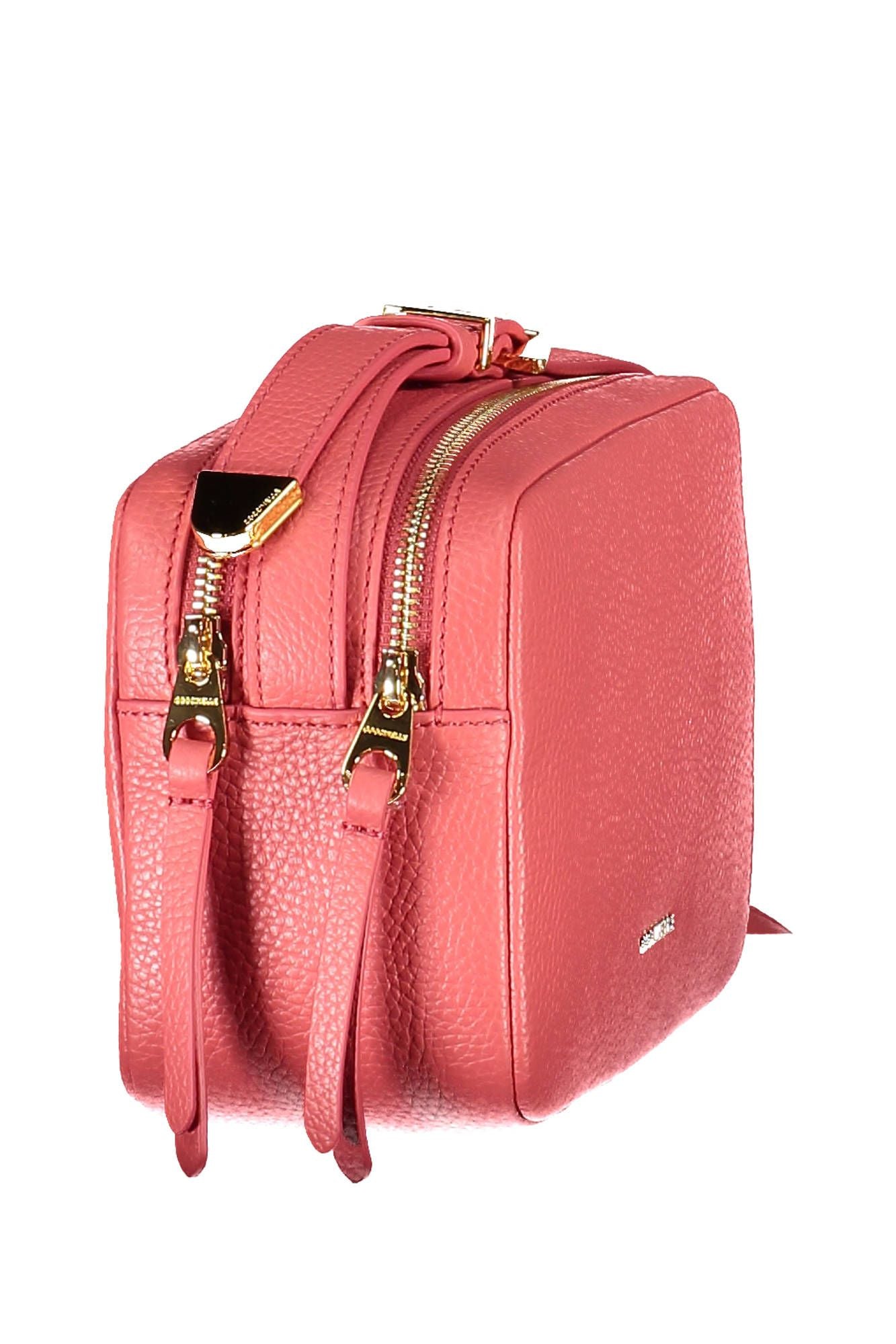 Coccinelle Elegant Pink Leather Shoulder Bag with Logo - Luksusmuotia Coccinelle - Tutustu YVES JAVANNI® 