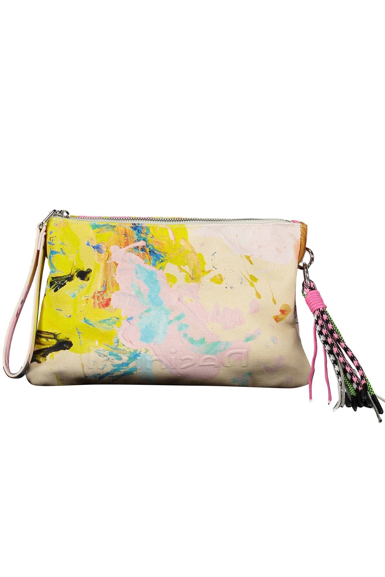 Desigual Chic White Cotton Handbag with Contrasting Details - Luksusmuotia Desigual - Tutustu YVES JAVANNI® 