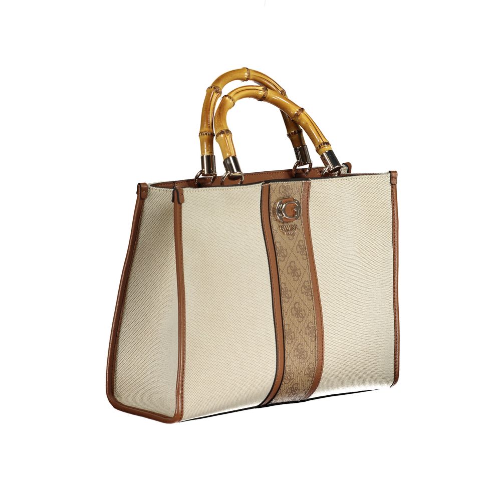 Guess Beige Cotton Handbag - Luksusmuotia Guess Jeans - Tutustu YVES JAVANNI® 