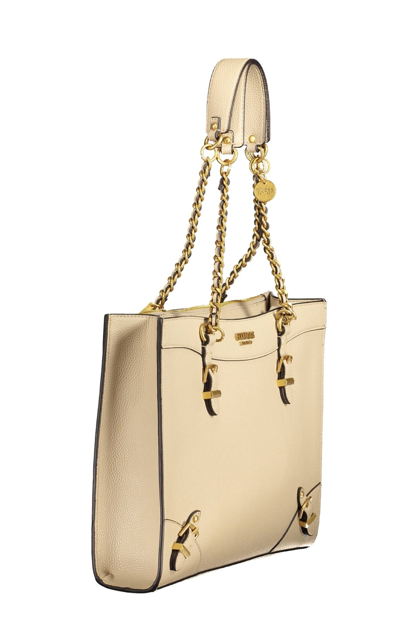 Guess Beige Chain-Link Shoulder Handbag - Luksusmuotia Guess Jeans - Tutustu YVES JAVANNI® 