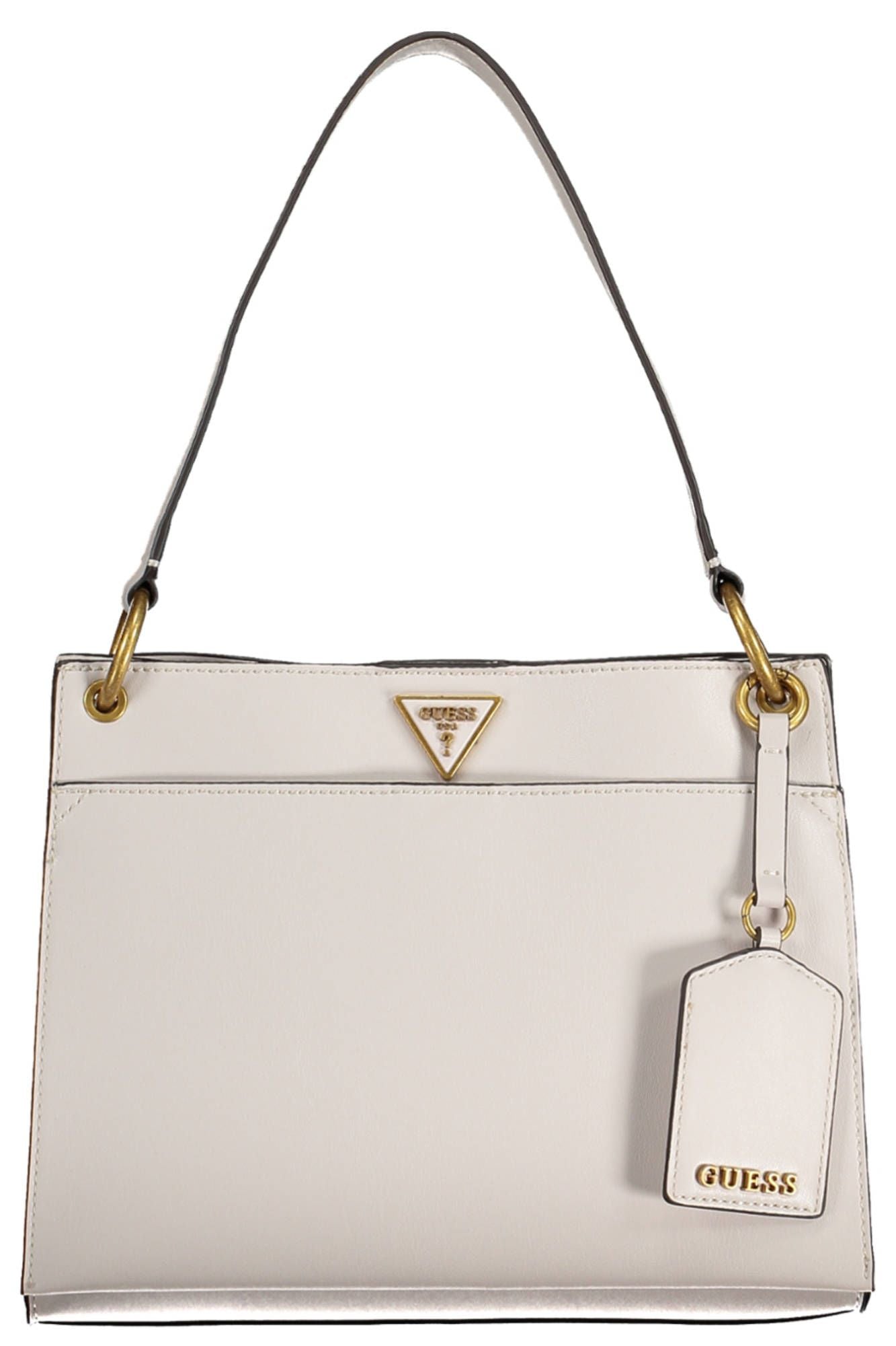 Guess Chic Gray Polyurethane Shoulder Bag with Logo - Luksusmuotia Guess Jeans - Tutustu YVES JAVANNI® 