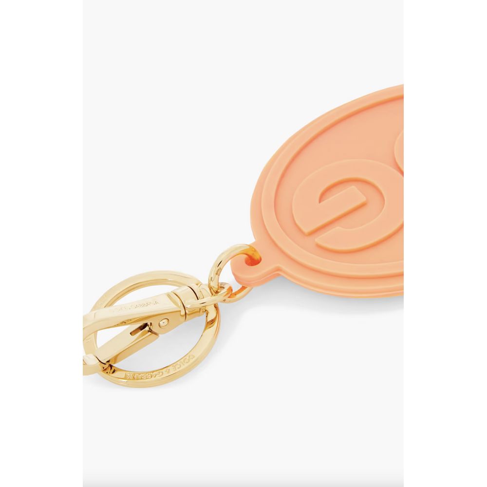 Dolce & Gabbana Elegant Orange Keychain with Gold Hardware - Luksusmuotia Dolce & Gabbana - Tutustu YVES JAVANNI® 