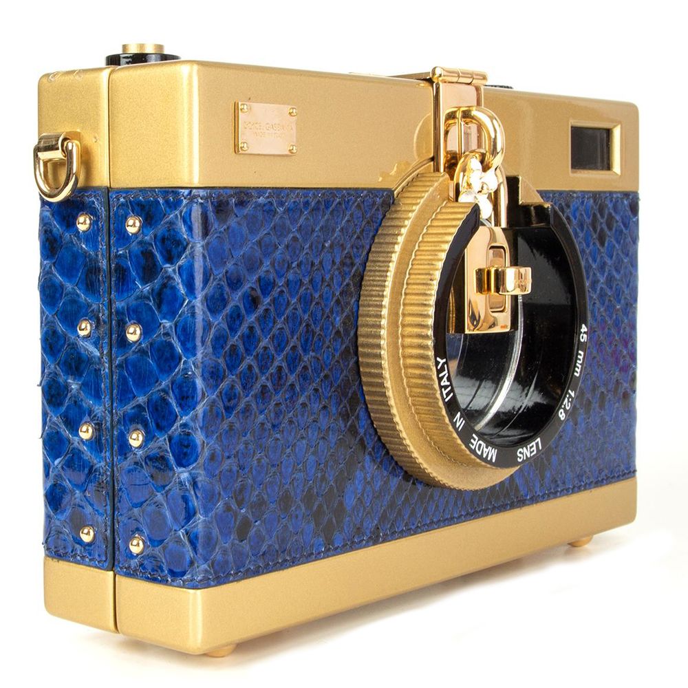 Dolce & Gabbana Blue Leather Di Pitone Crossbody Bag - Luksusmuotia Dolce & Gabbana - Tutustu YVES JAVANNI® 