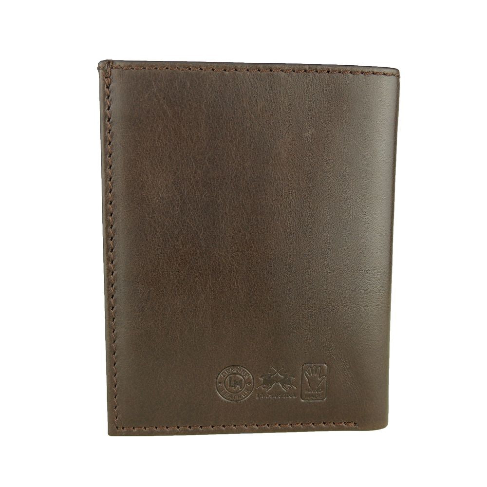 La Martina Elegant Dark Brown Leather Passport Holder - Luksusmuotia La Martina - Tutustu YVES JAVANNI® 