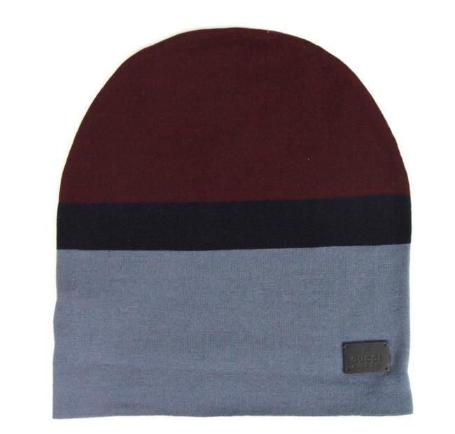 Gucci Unisex Burgundy Blue Wool Beanie Medium Knit Cap - Luksusmuotia Gucci - Tutustu YVES JAVANNI® 