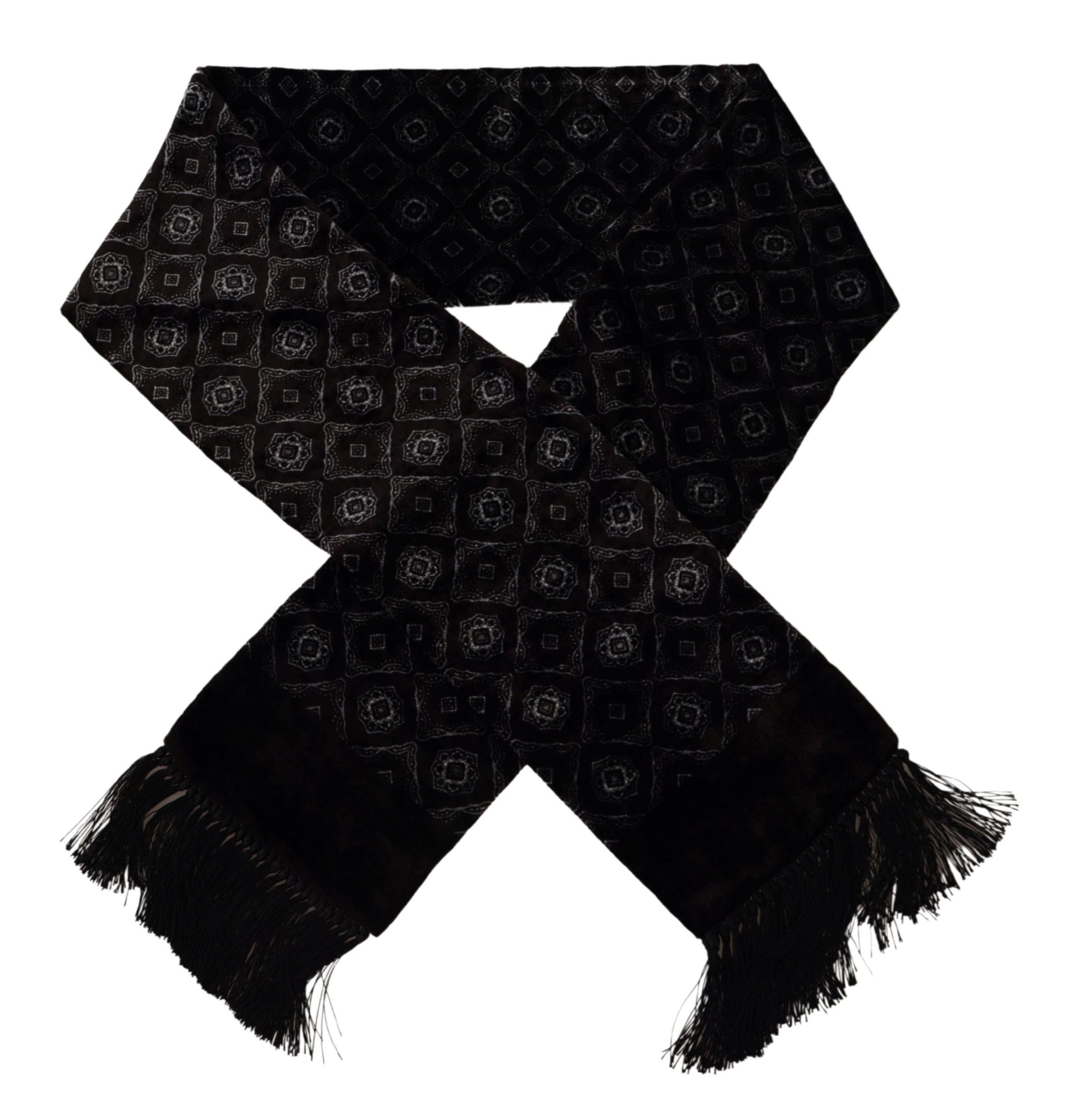 Dolce & Gabbana Luxurious Brown Silk-Blend Men's Scarf - Luksuslaukut ja asusteet Dolce & Gabbana - Tutustu YVES JAVANNI® 