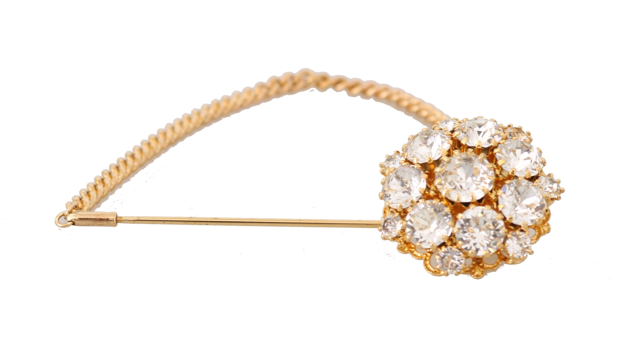 Dolce & Gabbana Exquisite Crystal-Embellished Gold Brooch - Luksuslaukut ja asusteet Dolce & Gabbana - Tutustu YVES JAVANNI® 