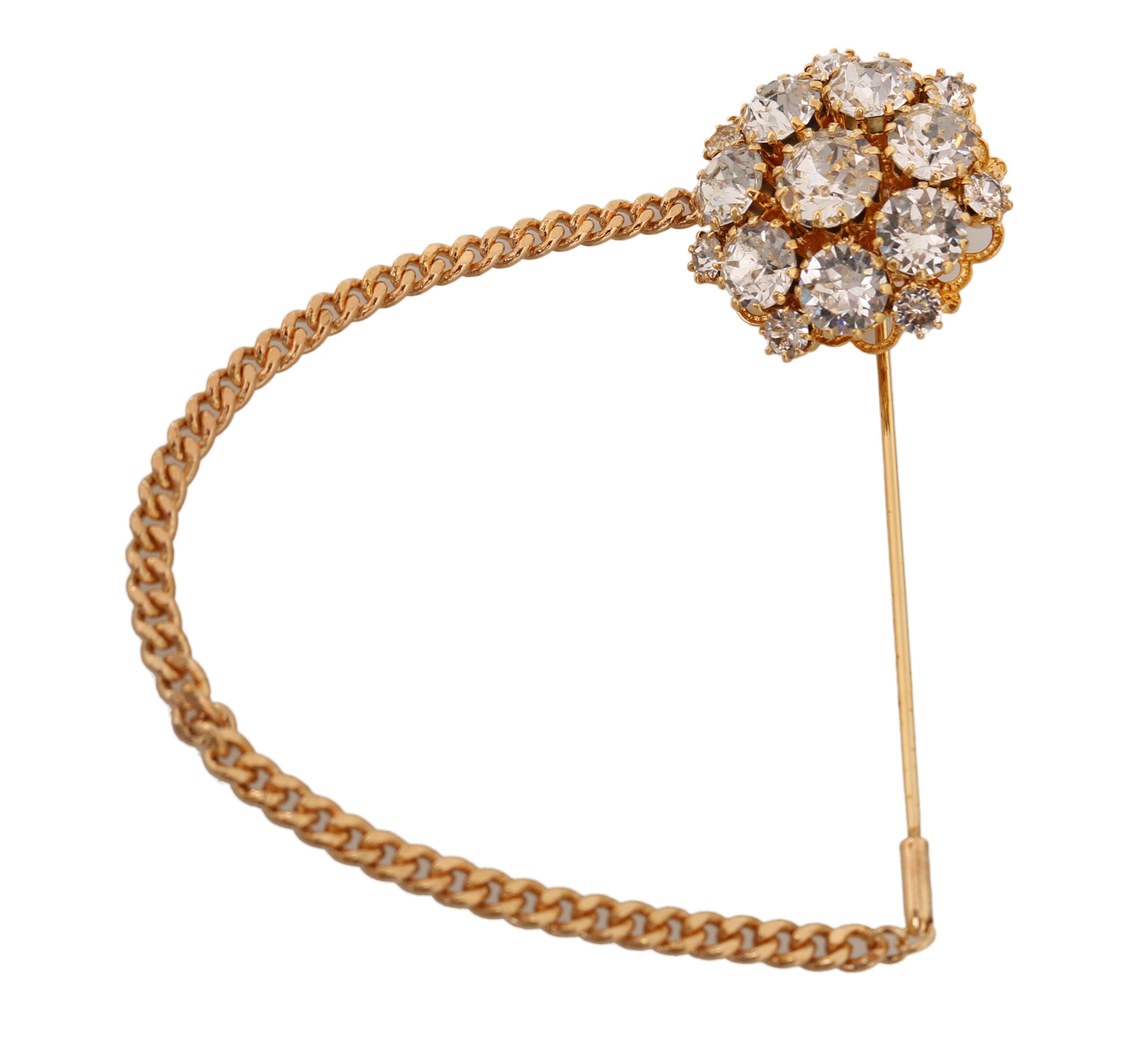 Dolce & Gabbana Exquisite Crystal-Embellished Gold Brooch - Luksuslaukut ja asusteet Dolce & Gabbana - Tutustu YVES JAVANNI® 