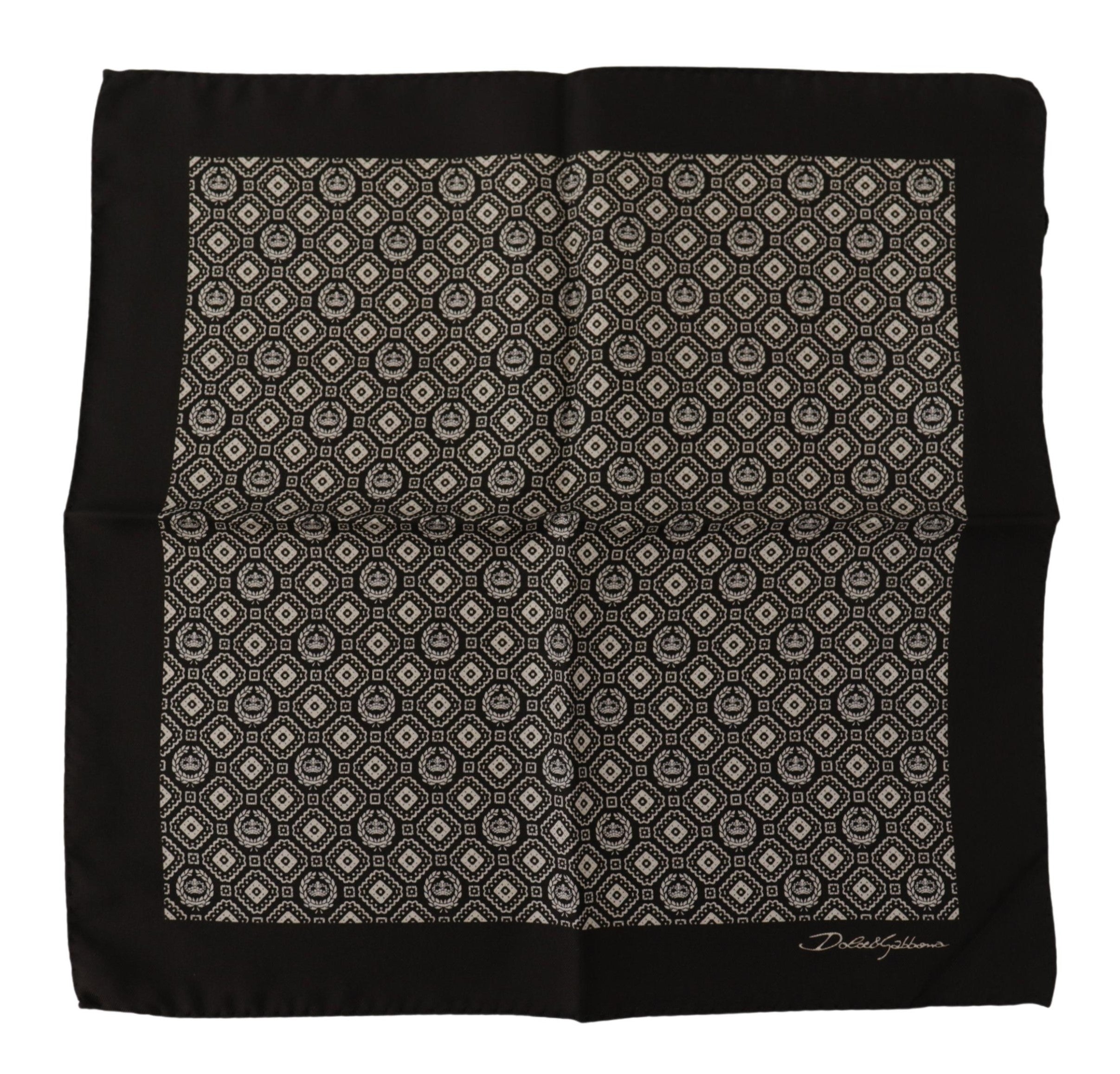 Dolce & Gabbana Elegant Black Silk Men's Scarf Wrap - Luksuslaukut ja asusteet Dolce & Gabbana - Tutustu YVES JAVANNI® 