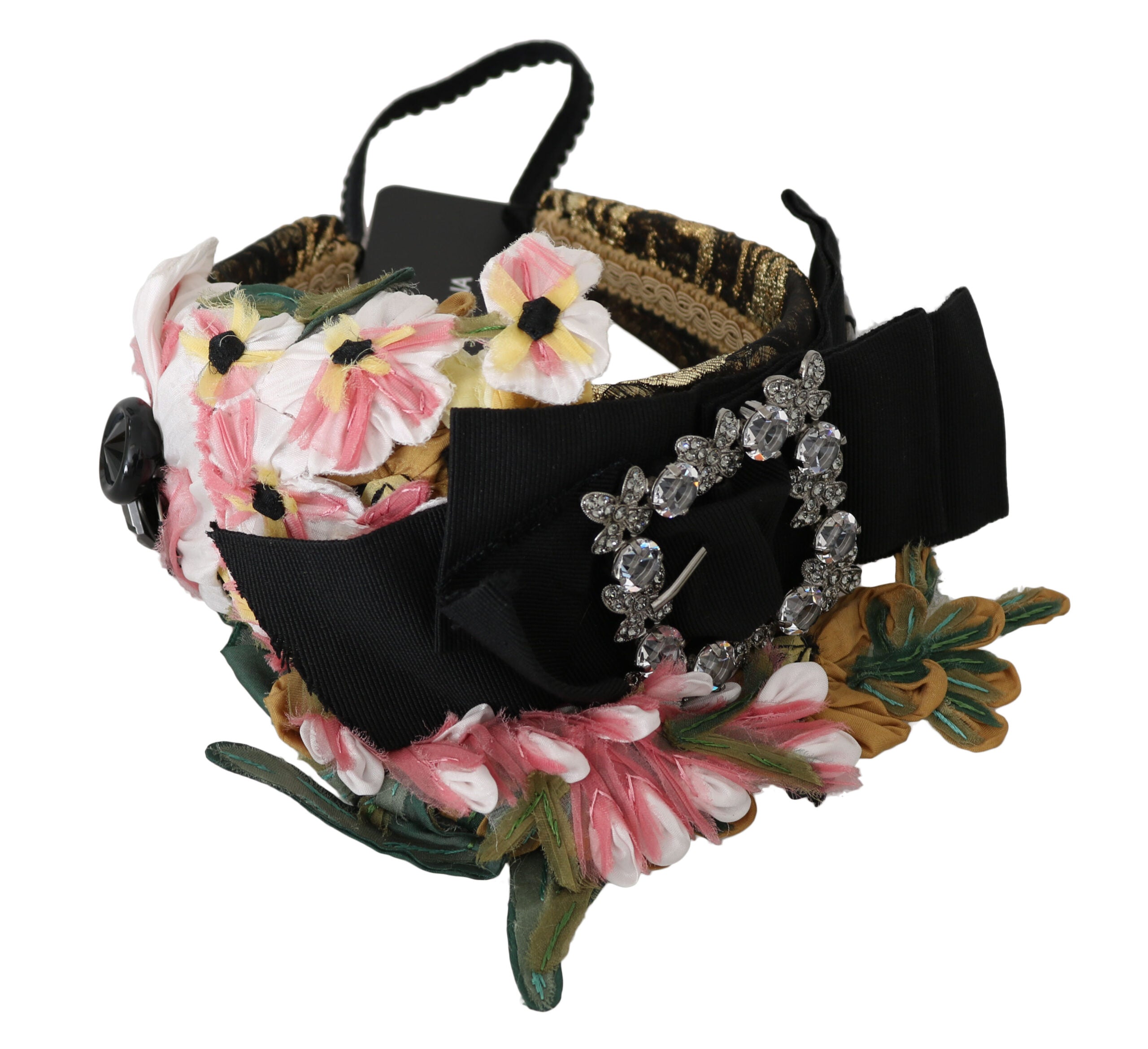 Dolce & Gabbana Elegant Crystal-Embellished Floral Headband - Luksuslaukut ja asusteet Dolce & Gabbana - Tutustu YVES JAVANNI® 