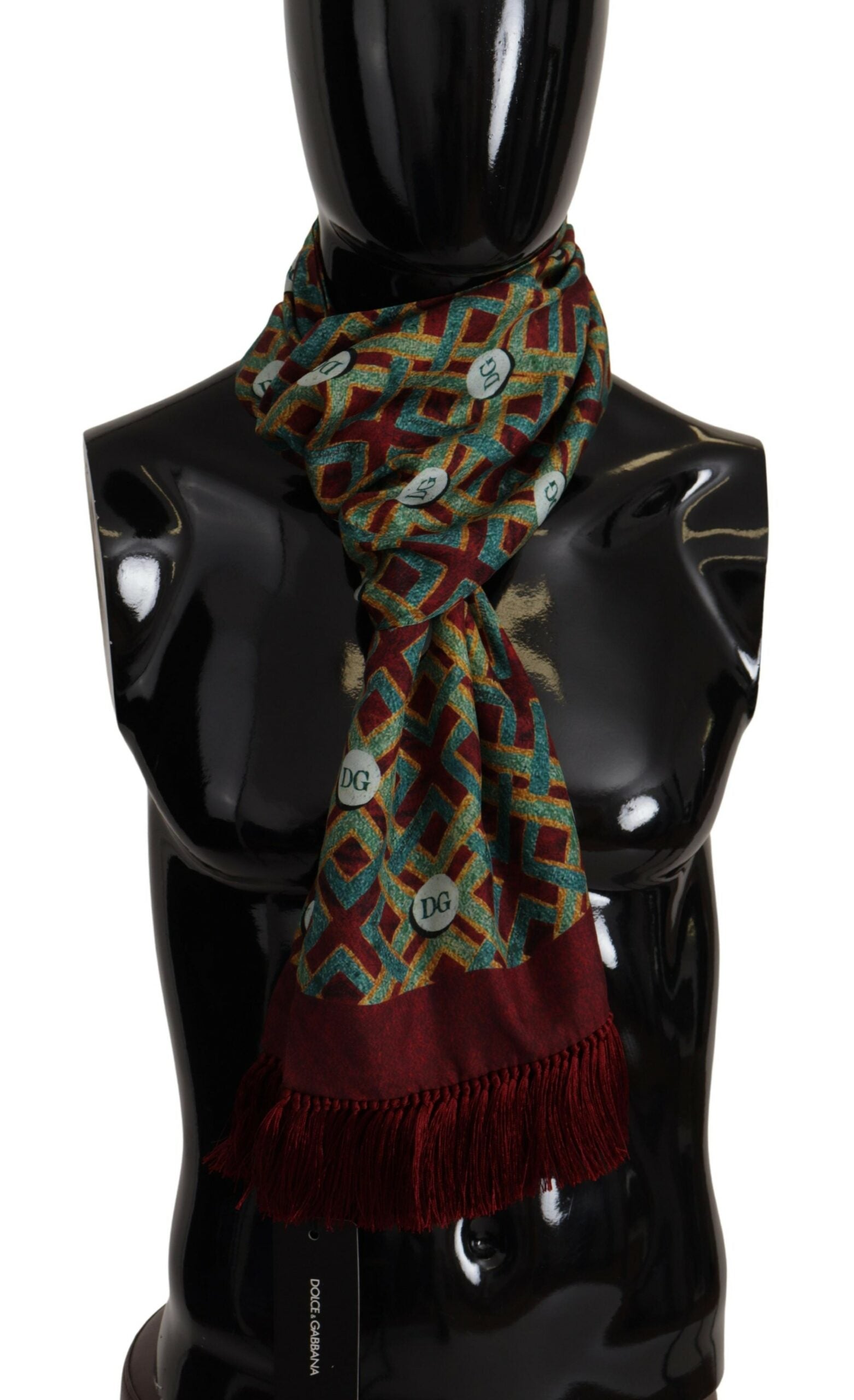 Dolce & Gabbana Elegant Multicolor Silk Men's Scarf Wrap - Luksuslaukut ja asusteet Dolce & Gabbana - Tutustu YVES JAVANNI® 