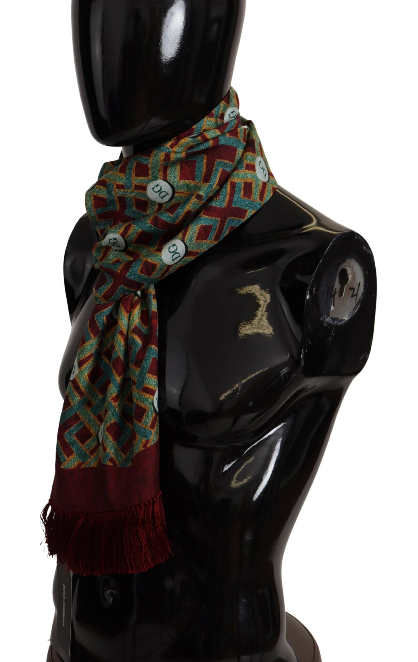 Dolce & Gabbana Elegant Multicolor Silk Men's Scarf Wrap - Luksuslaukut ja asusteet Dolce & Gabbana - Tutustu YVES JAVANNI® 