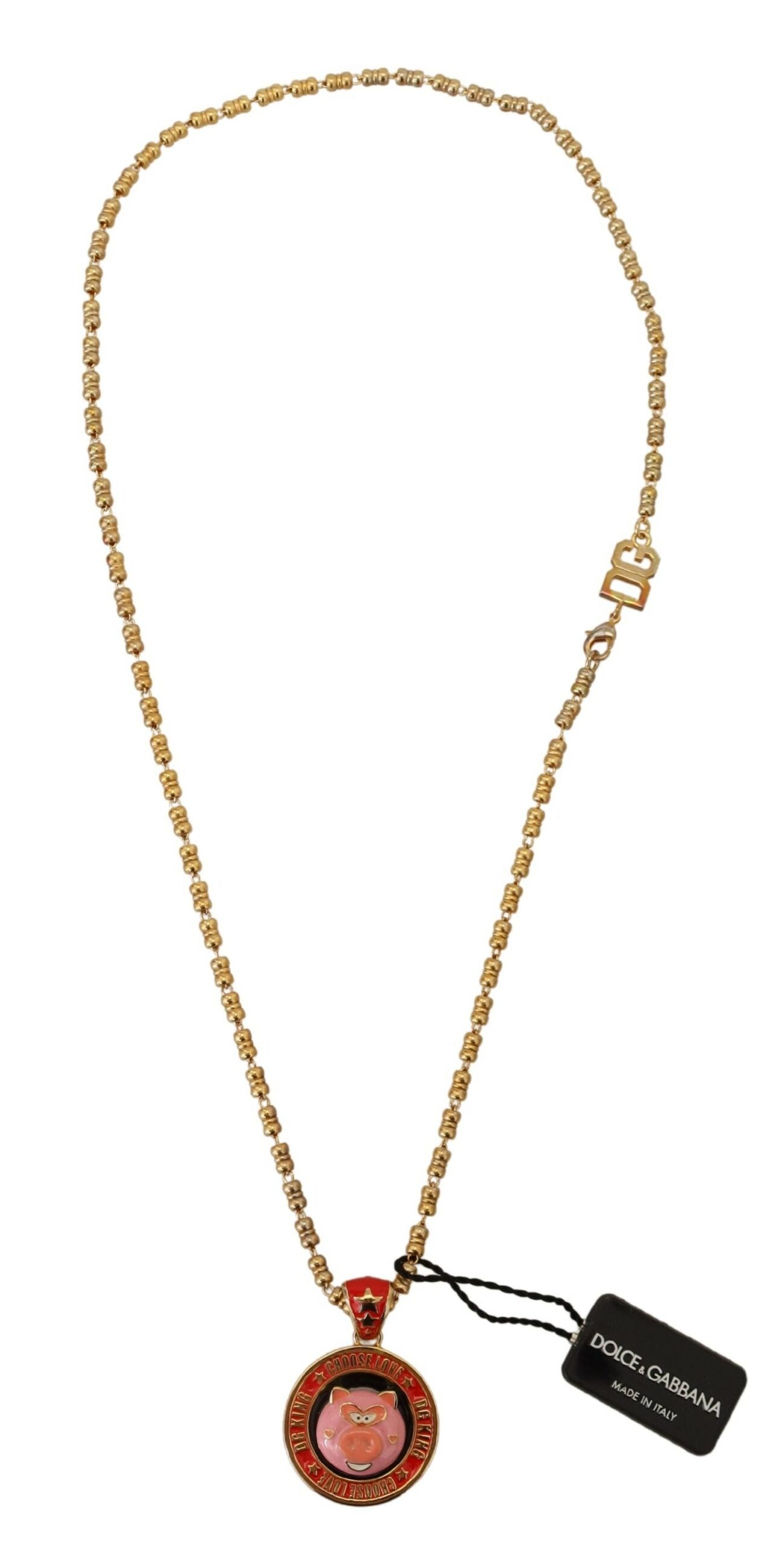 Dolce & Gabbana Elegant Gold Charm Chain Necklace - Luksuslaukut ja asusteet Dolce & Gabbana - Tutustu YVES JAVANNI® 