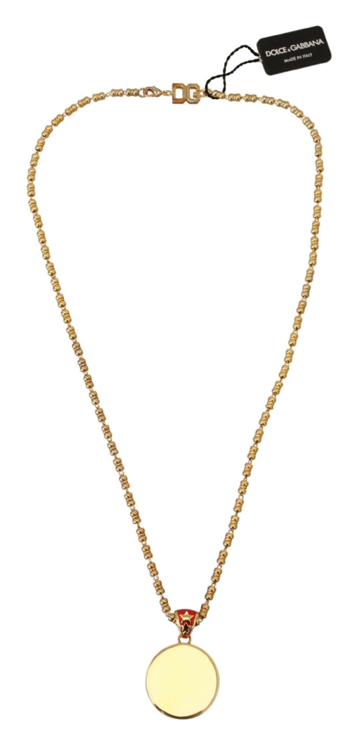 Dolce & Gabbana Elegant Gold Charm Chain Necklace - Luksuslaukut ja asusteet Dolce & Gabbana - Tutustu YVES JAVANNI® 