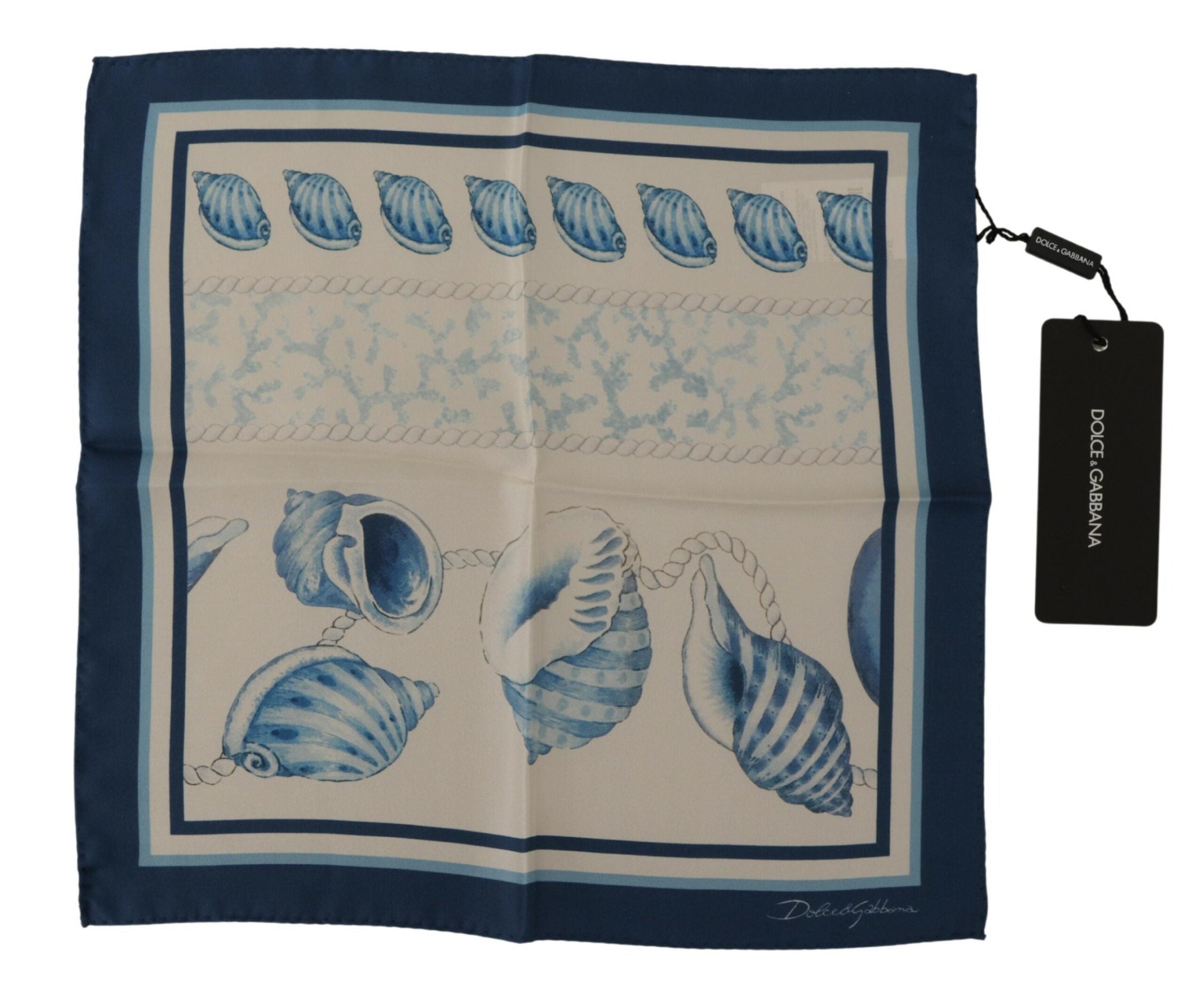 Dolce & Gabbana Elegant Blue Silk Men's Square Scarf - Luksuslaukut ja asusteet Dolce & Gabbana - Tutustu YVES JAVANNI® 