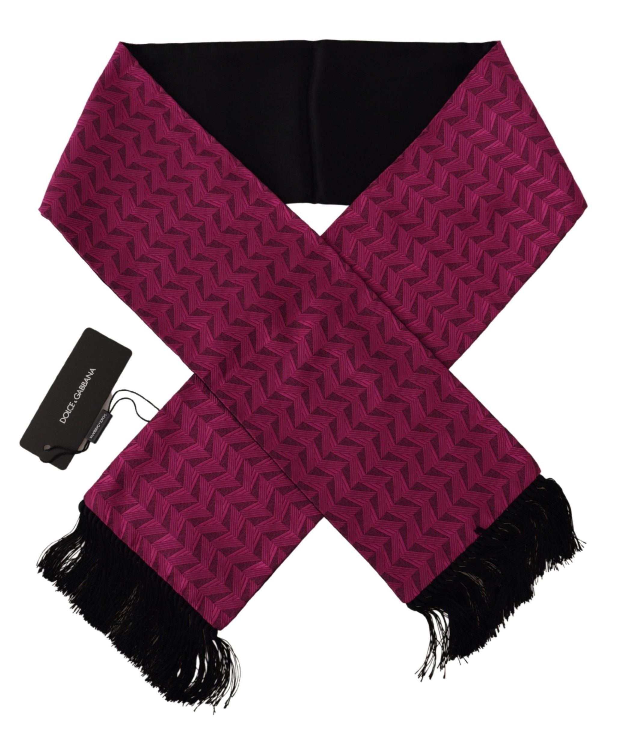 Dolce & Gabbana Elegant Magenta Silk Men's Scarf Wrap - Luksuslaukut ja asusteet Dolce & Gabbana - Tutustu YVES JAVANNI® 