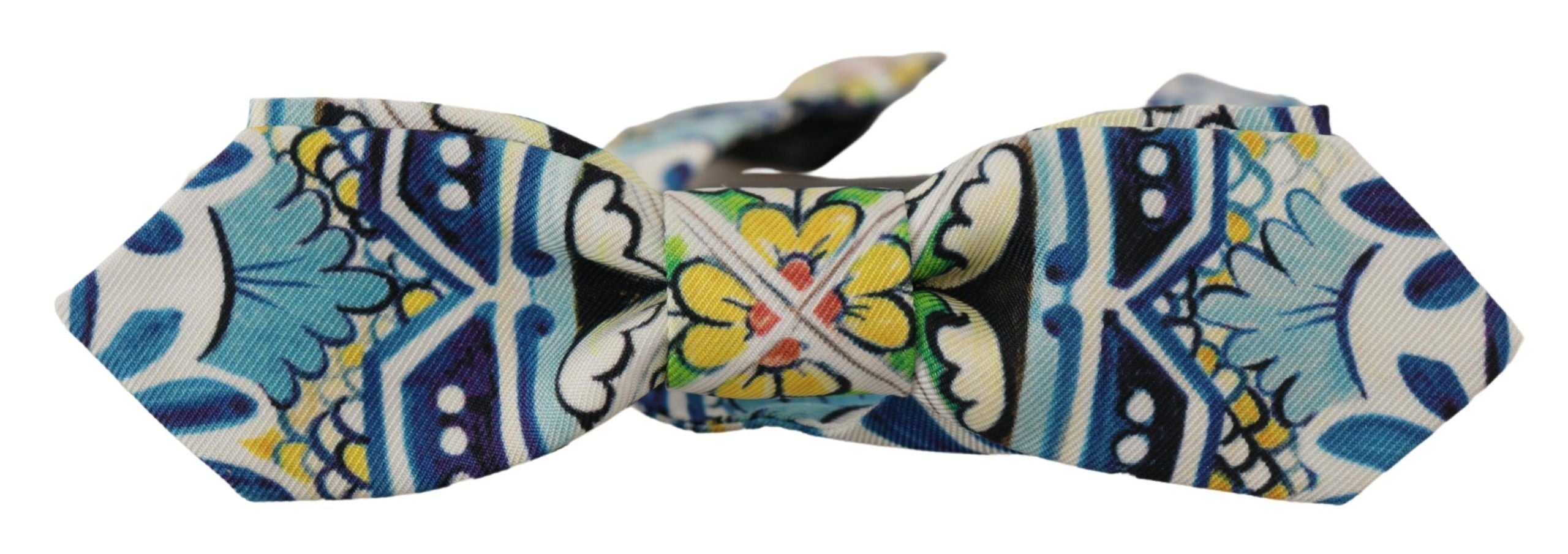 Dolce & Gabbana Majolica Print Silk Bow Tie - Luksuslaukut ja asusteet Dolce & Gabbana - Tutustu YVES JAVANNI® 