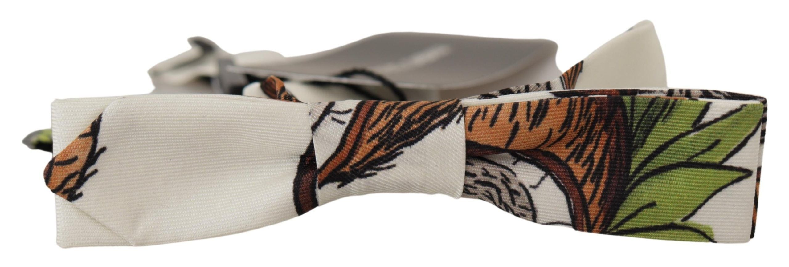 Dolce & Gabbana Elegant White Silk Patterned Bow Tie - Luksuslaukut ja asusteet Dolce & Gabbana - Tutustu YVES JAVANNI® 