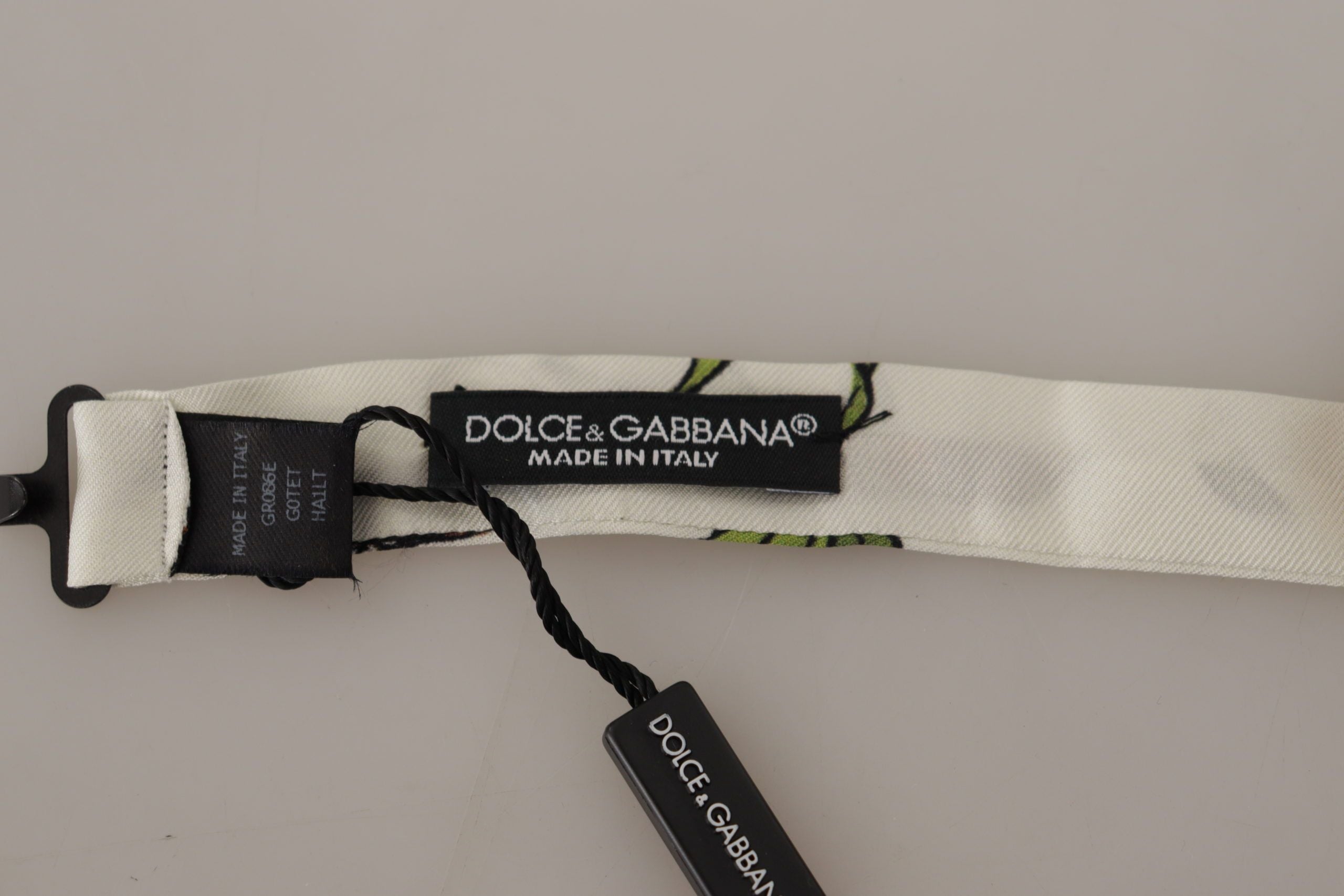 Dolce & Gabbana Elegant White Silk Patterned Bow Tie - Luksuslaukut ja asusteet Dolce & Gabbana - Tutustu YVES JAVANNI® 