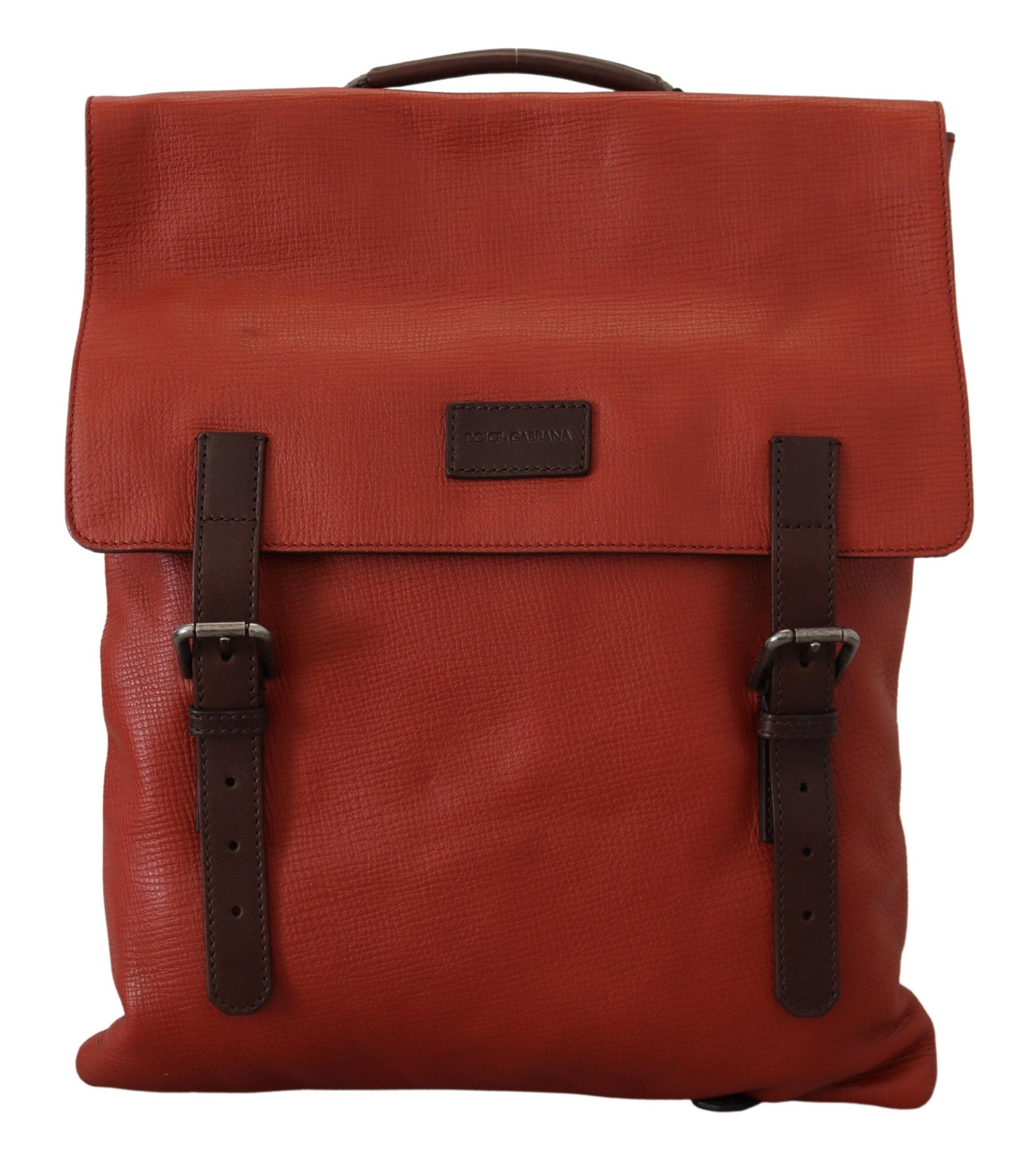 Dolce & Gabbana Elegant Calfskin Leather Backpack in Orange - Luksuslaukut ja asusteet Dolce & Gabbana - Tutustu YVES JAVANNI® 