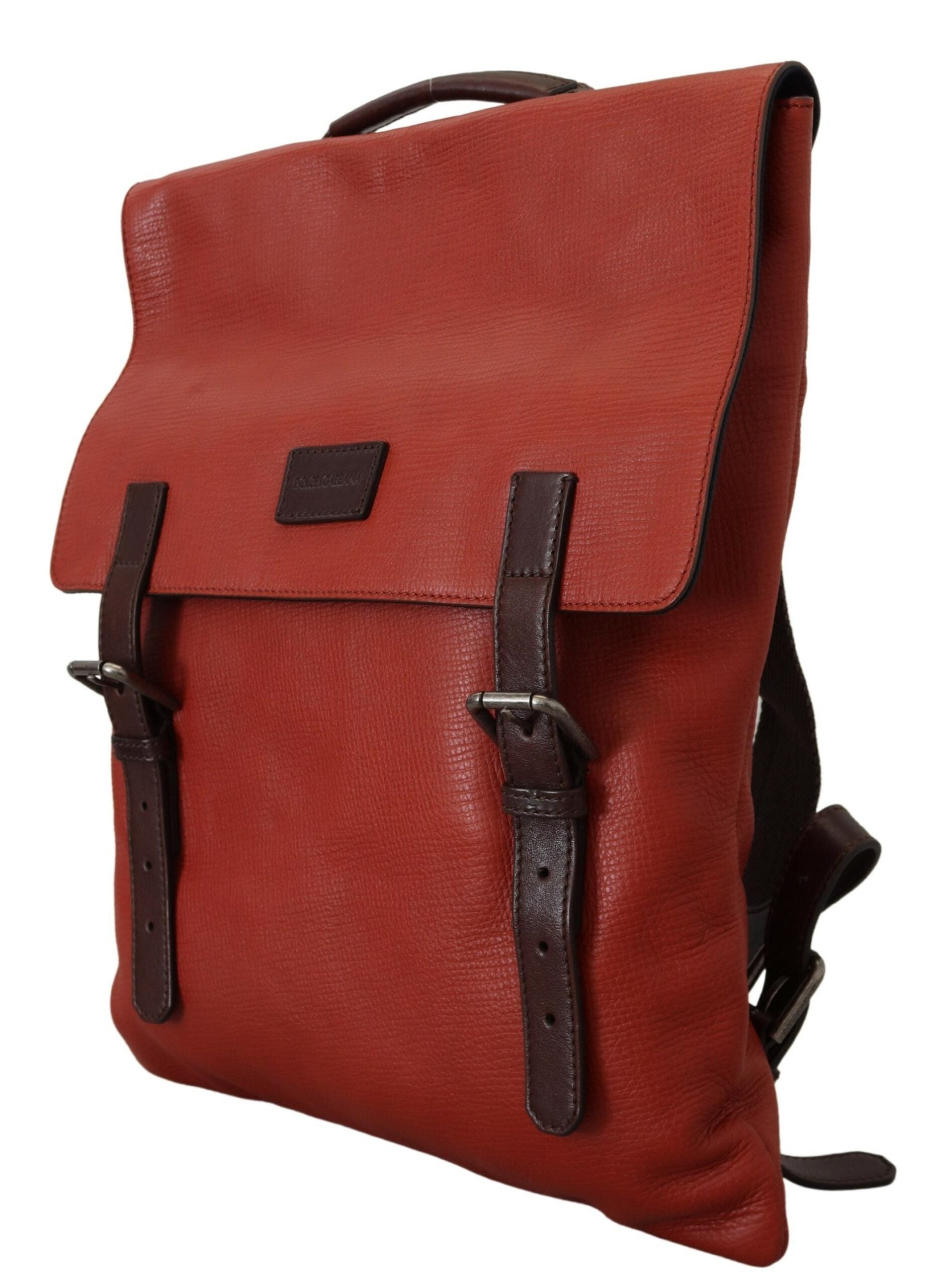 Dolce & Gabbana Elegant Calfskin Leather Backpack in Orange - Luksuslaukut ja asusteet Dolce & Gabbana - Tutustu YVES JAVANNI® 