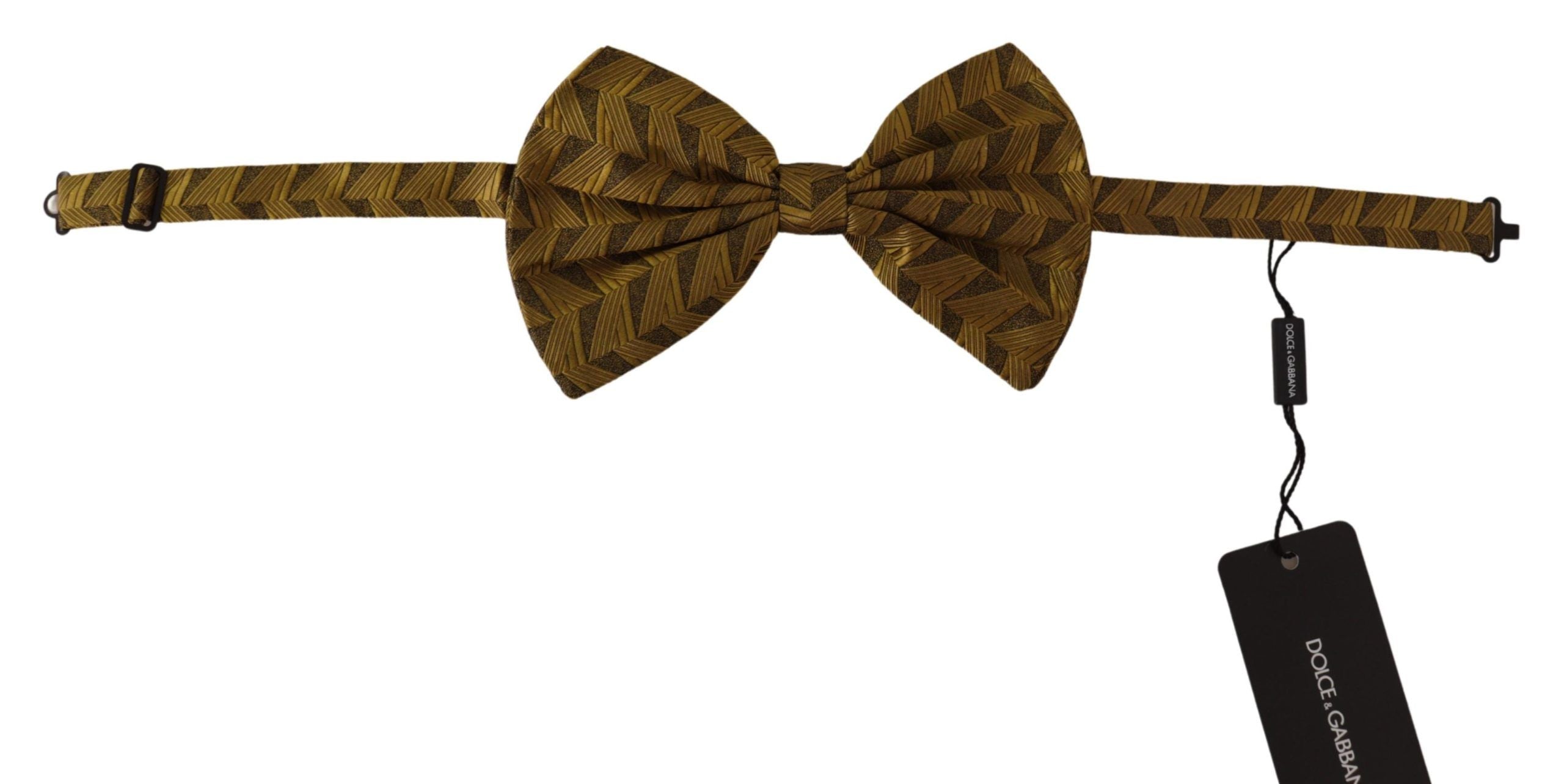 Dolce & Gabbana Elegant Gold Silk Bow Tie - Luksuslaukut ja asusteet Dolce & Gabbana - Tutustu YVES JAVANNI® 