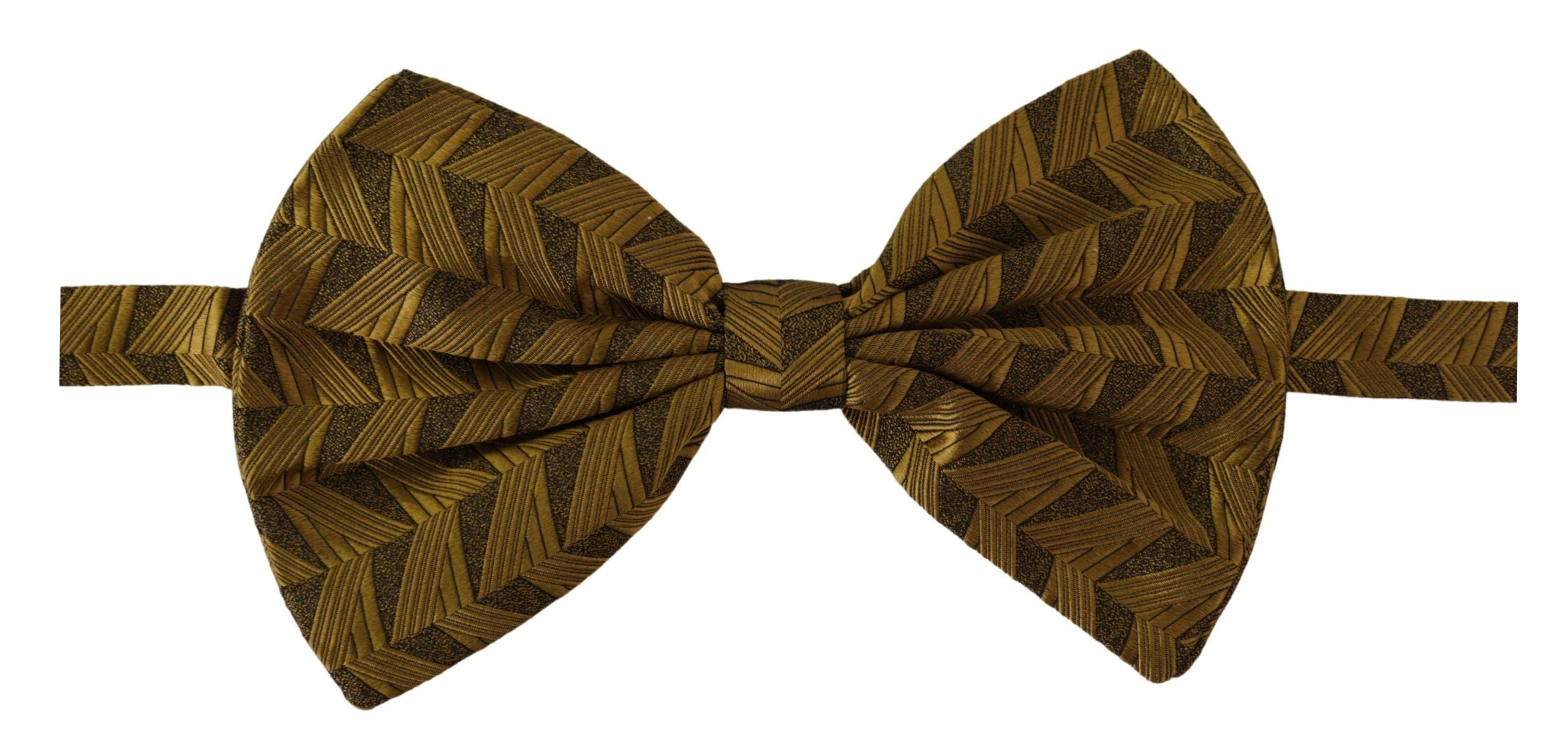 Dolce & Gabbana Elegant Gold Silk Bow Tie - Luksuslaukut ja asusteet Dolce & Gabbana - Tutustu YVES JAVANNI® 