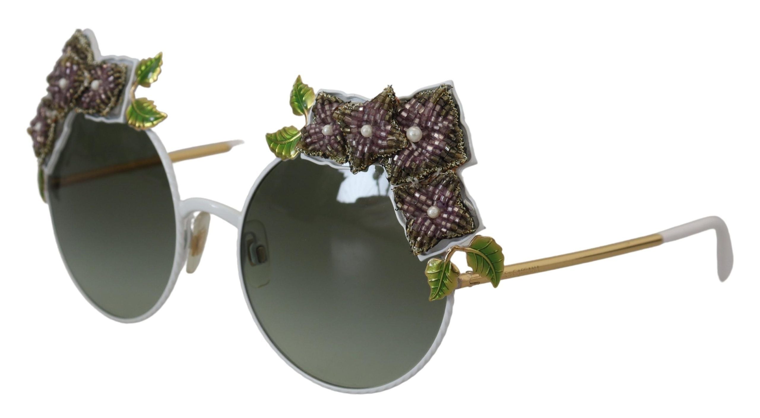 Dolce & Gabbana Elegant Floral Embellished Gold Sunglasses - Luksuslaukut ja asusteet Dolce & Gabbana - Tutustu YVES JAVANNI® 