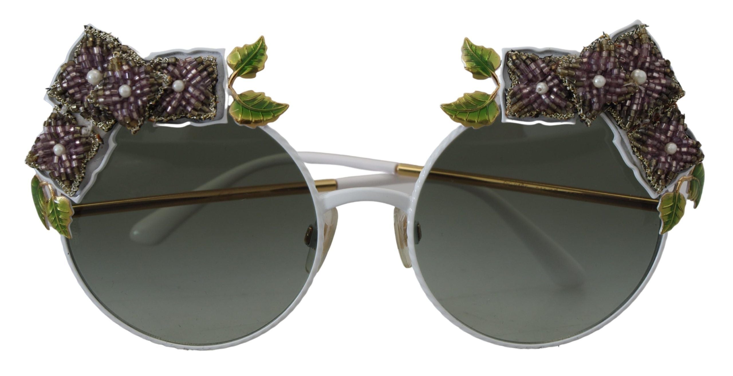 Dolce & Gabbana Elegant Floral Embellished Gold Sunglasses - Luksuslaukut ja asusteet Dolce & Gabbana - Tutustu YVES JAVANNI® 