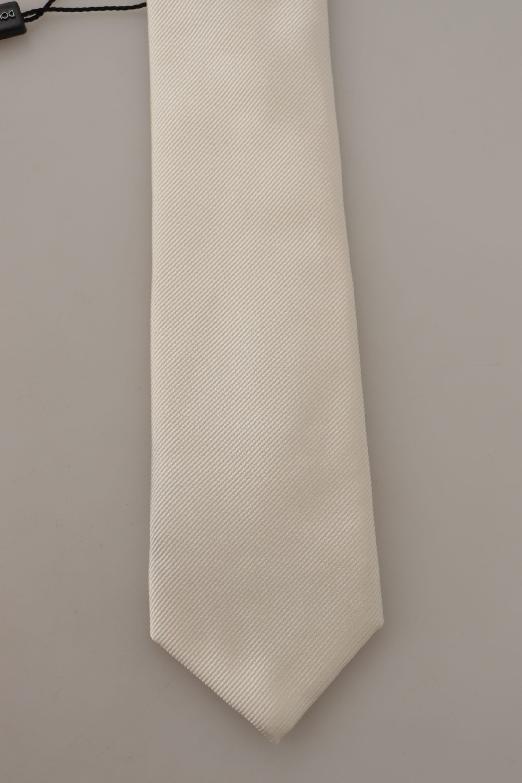 Dolce & Gabbana Elegant White Silk Men's Tie - Luksuslaukut ja asusteet Dolce & Gabbana - Tutustu YVES JAVANNI® 