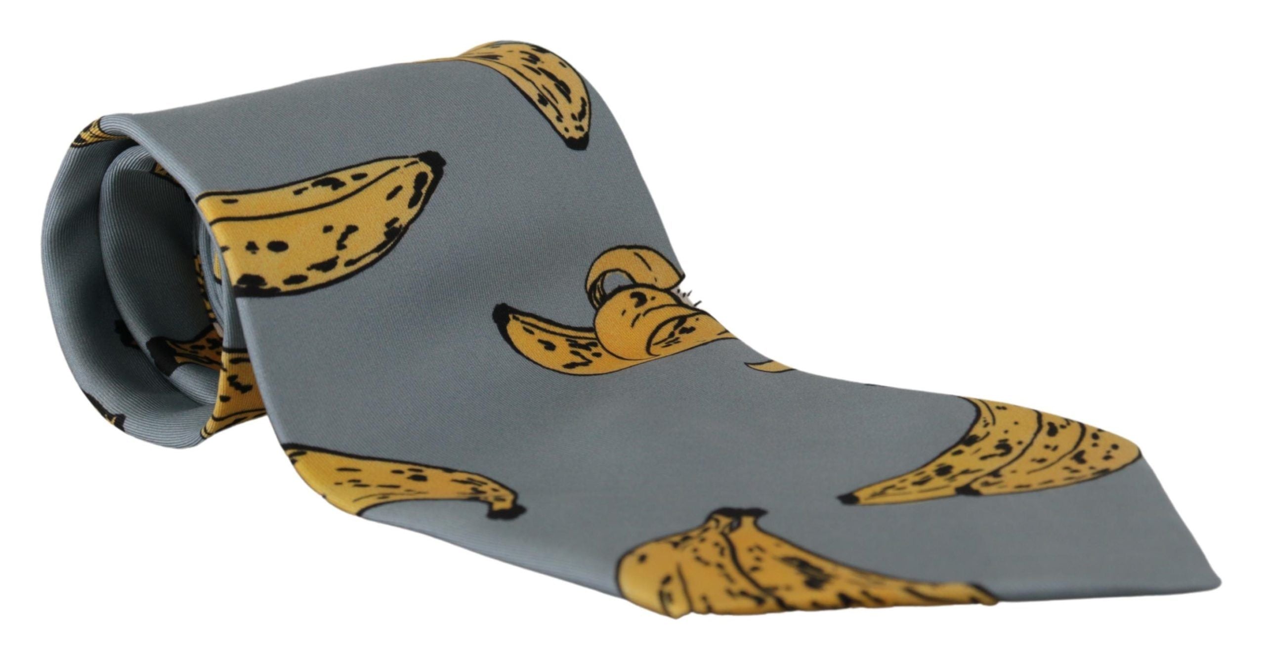 Dolce & Gabbana Elegant Blue Banana Print Silk Tie - Luksuslaukut ja asusteet Dolce & Gabbana - Tutustu YVES JAVANNI® 