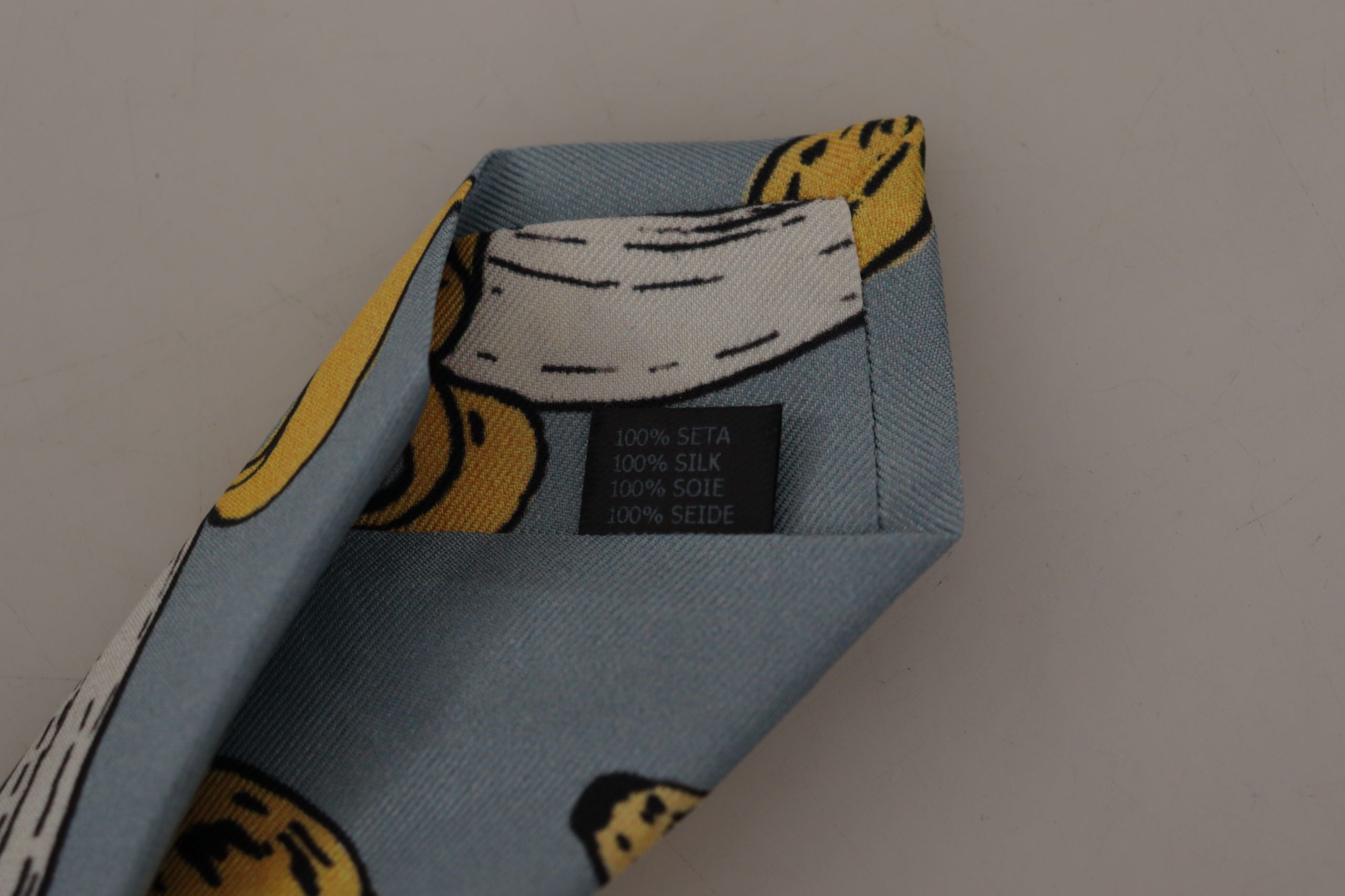 Dolce & Gabbana Elegant Blue Banana Print Silk Tie - Luksuslaukut ja asusteet Dolce & Gabbana - Tutustu YVES JAVANNI® 