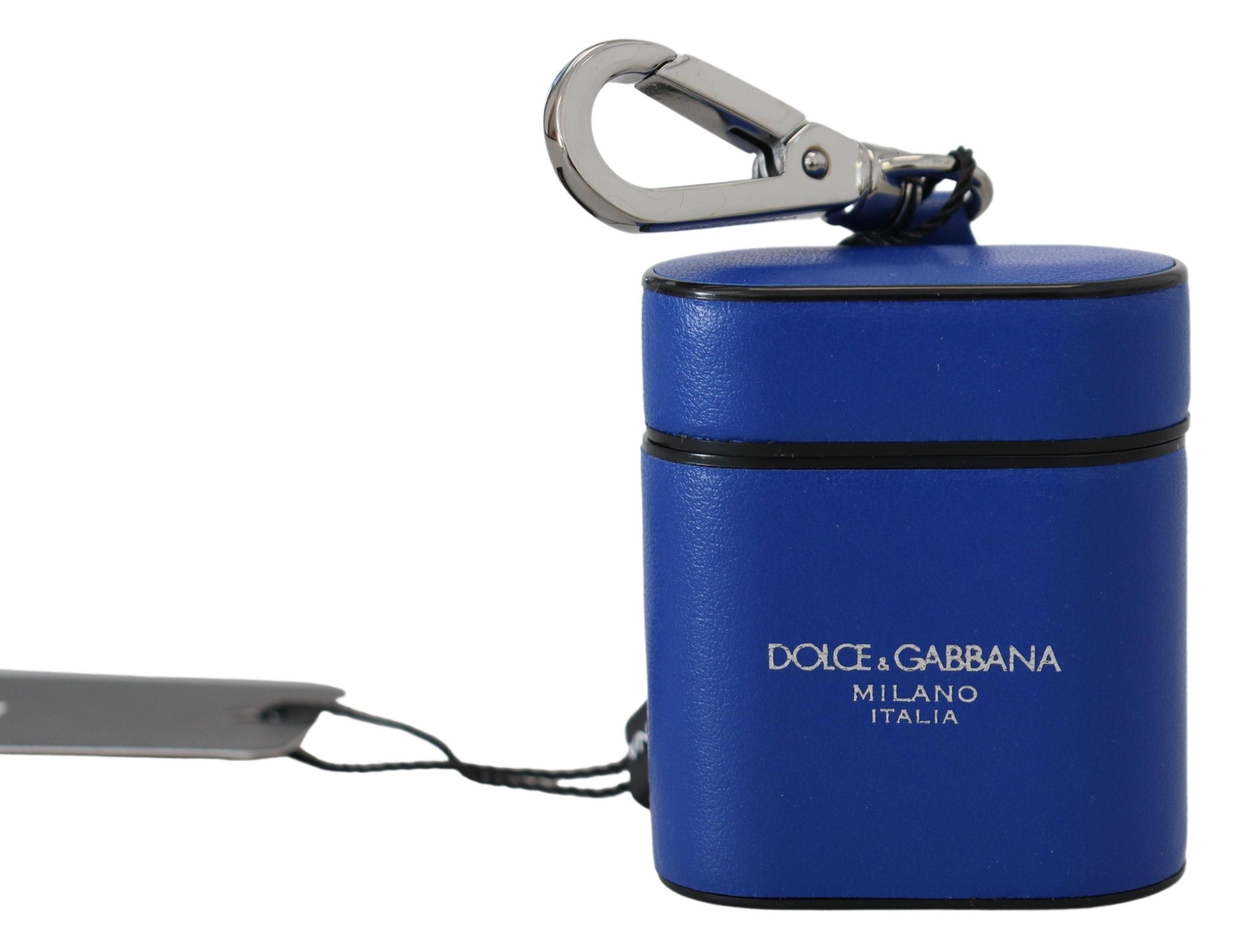 Dolce & Gabbana Elegant Blue Leather Airpods Case - Luksuslaukut ja asusteet Dolce & Gabbana - Tutustu YVES JAVANNI® 