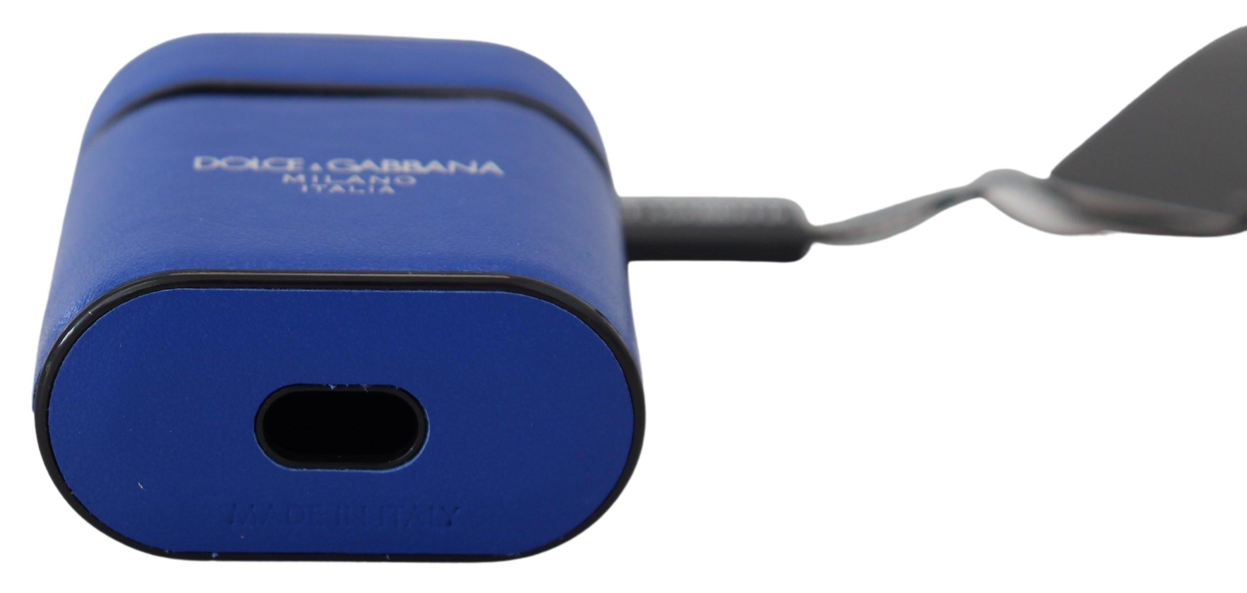 Dolce & Gabbana Elegant Blue Leather Airpods Case - Luksuslaukut ja asusteet Dolce & Gabbana - Tutustu YVES JAVANNI® 