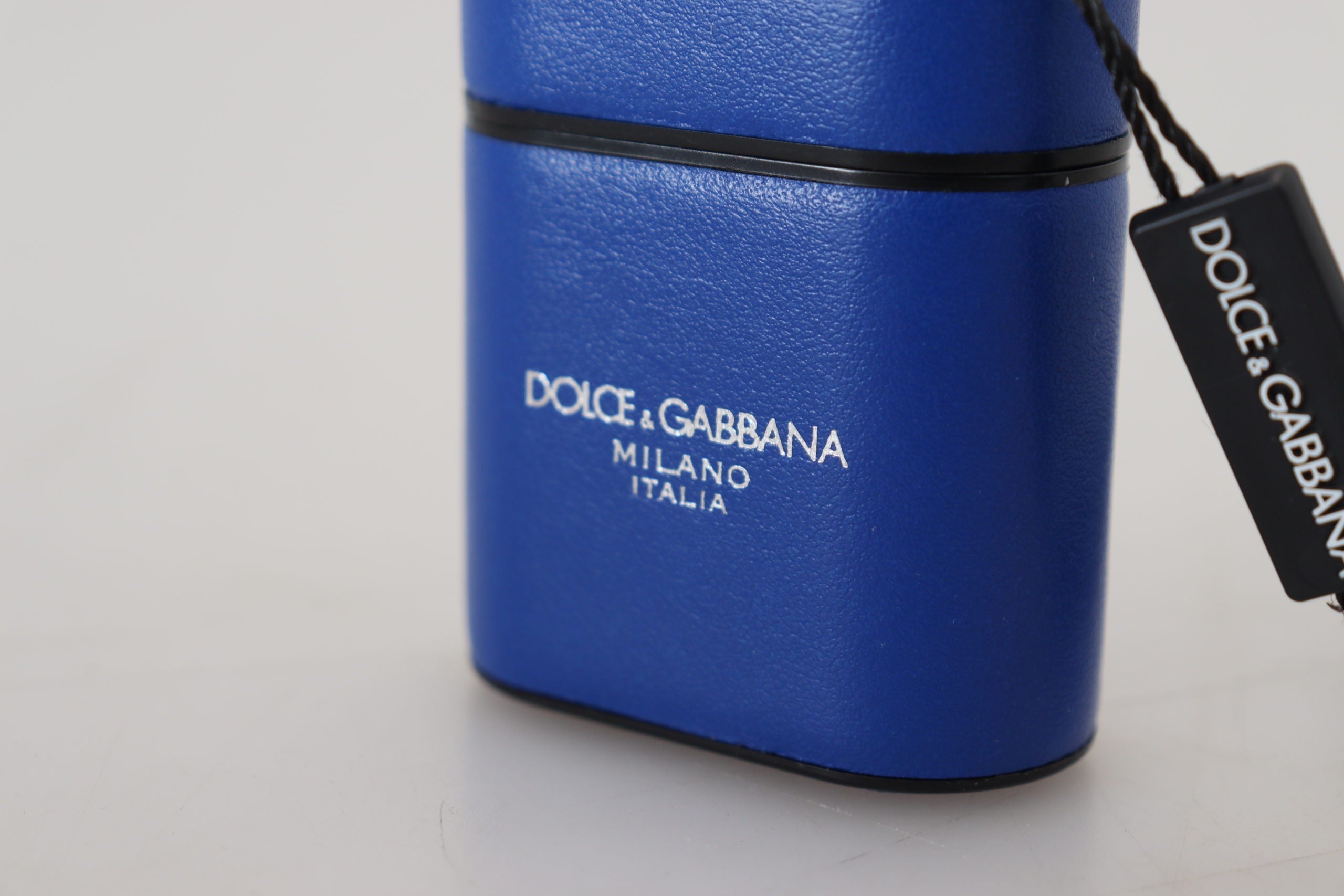 Dolce & Gabbana Elegant Blue Leather Airpods Case - Luksuslaukut ja asusteet Dolce & Gabbana - Tutustu YVES JAVANNI® 