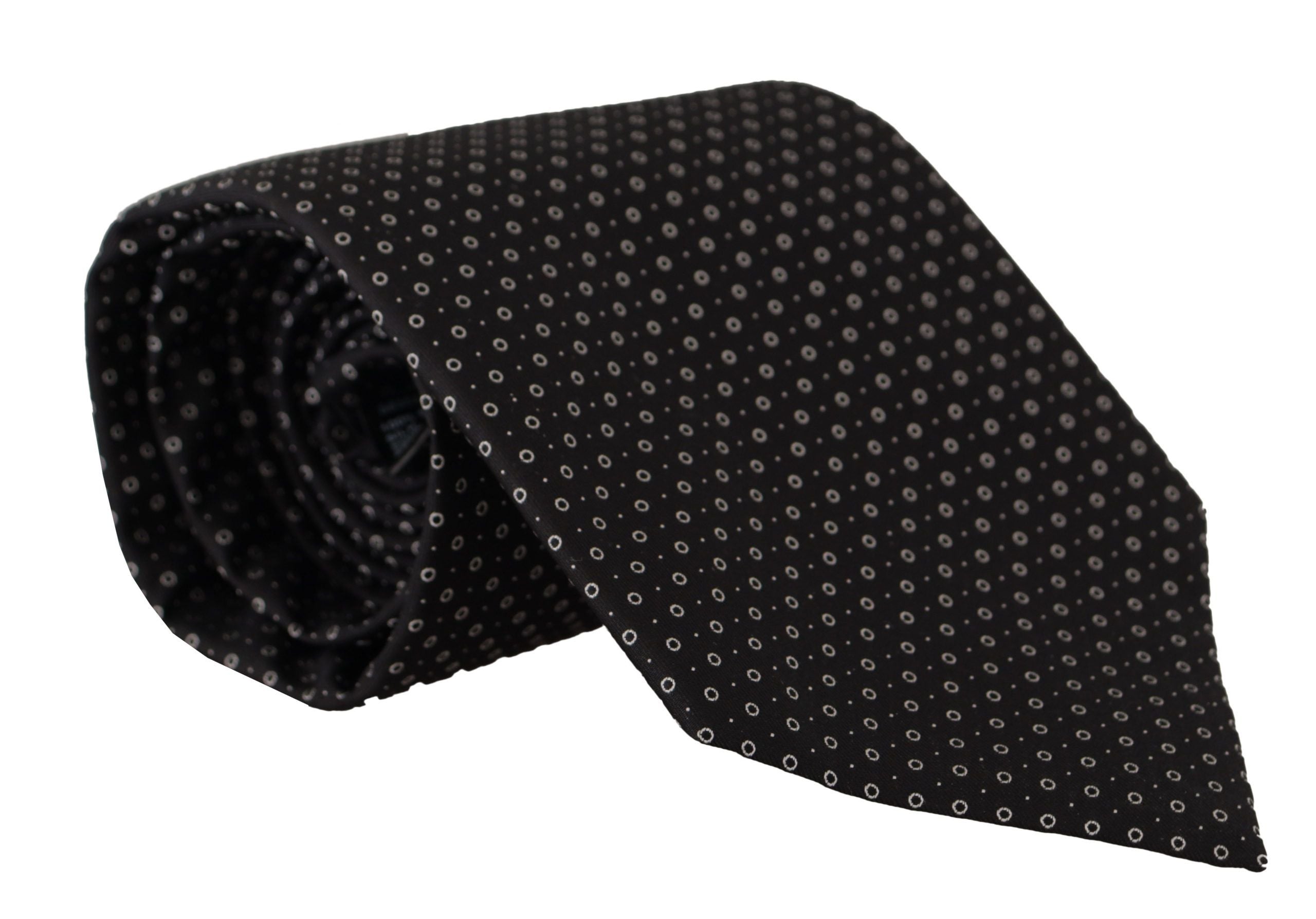 Dolce & Gabbana Elegant Black White Polka Dot Silk Tie - Luksuslaukut ja asusteet Dolce & Gabbana - Tutustu YVES JAVANNI® 