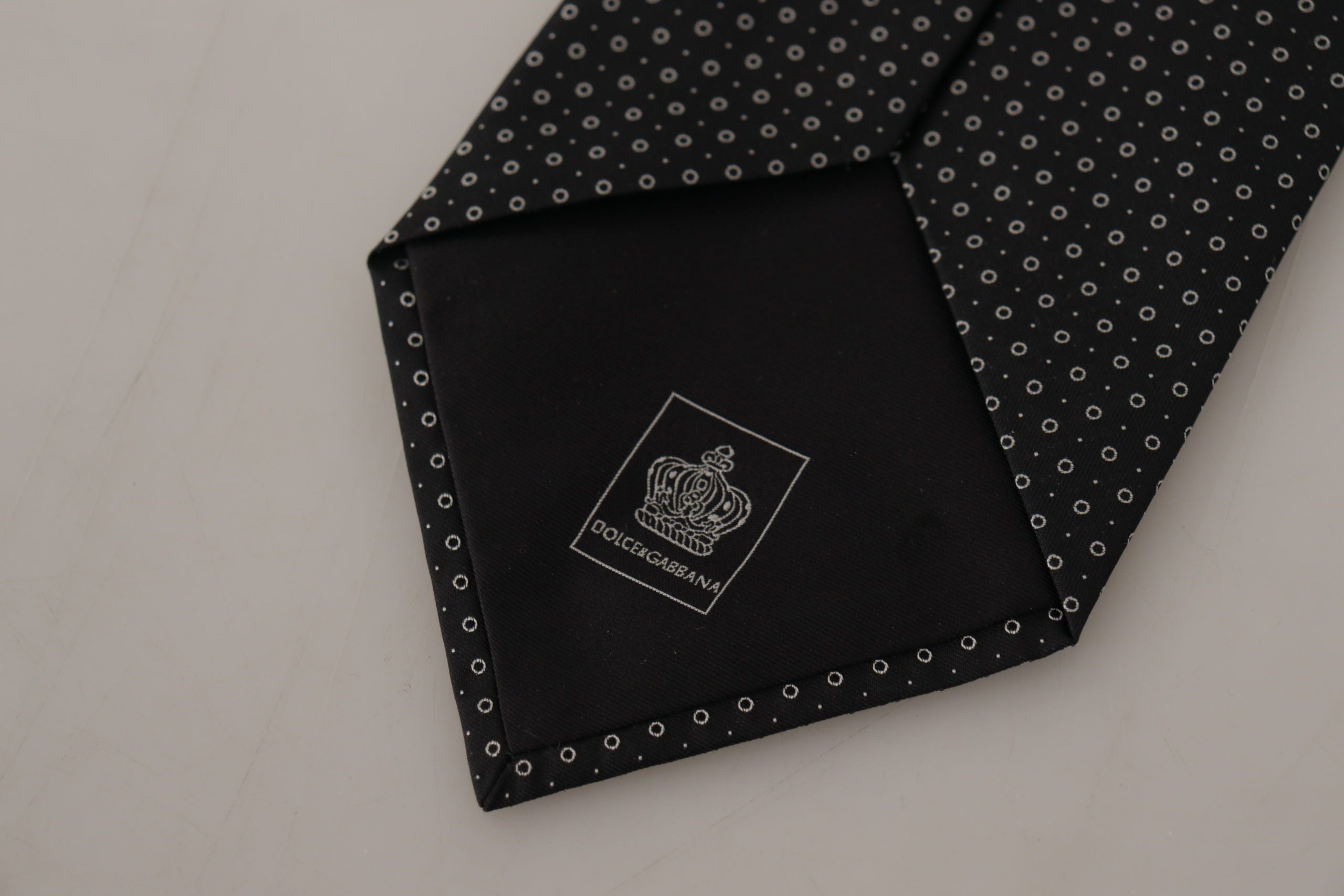 Dolce & Gabbana Elegant Black White Polka Dot Silk Tie - Luksuslaukut ja asusteet Dolce & Gabbana - Tutustu YVES JAVANNI® 