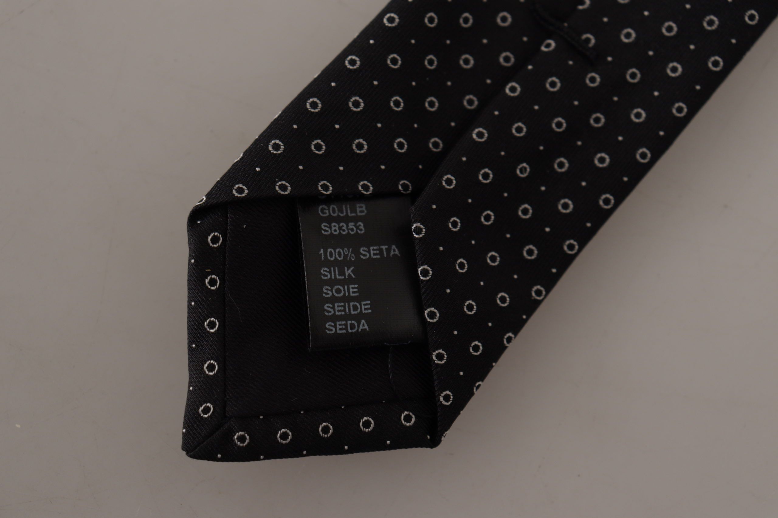 Dolce & Gabbana Elegant Black White Polka Dot Silk Tie - Luksuslaukut ja asusteet Dolce & Gabbana - Tutustu YVES JAVANNI® 