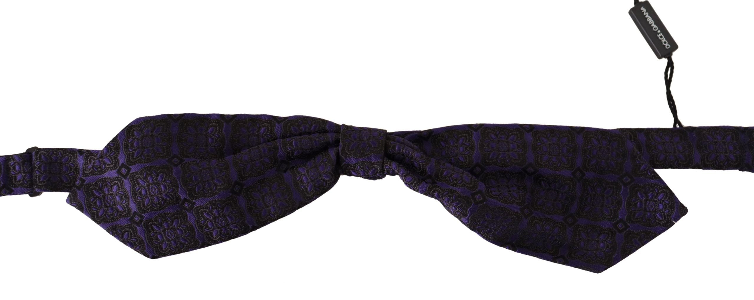 Dolce & Gabbana Elegant Blue Geometric Silk Bow Tie - Luksuslaukut ja asusteet Dolce & Gabbana - Tutustu YVES JAVANNI® 