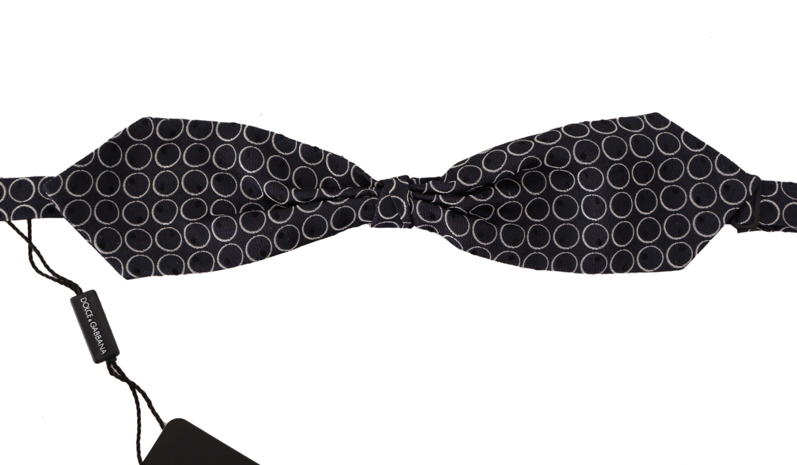 Dolce & Gabbana Elegant Black and White Silk Bow Tie - Luksuslaukut ja asusteet Dolce & Gabbana - Tutustu YVES JAVANNI® 