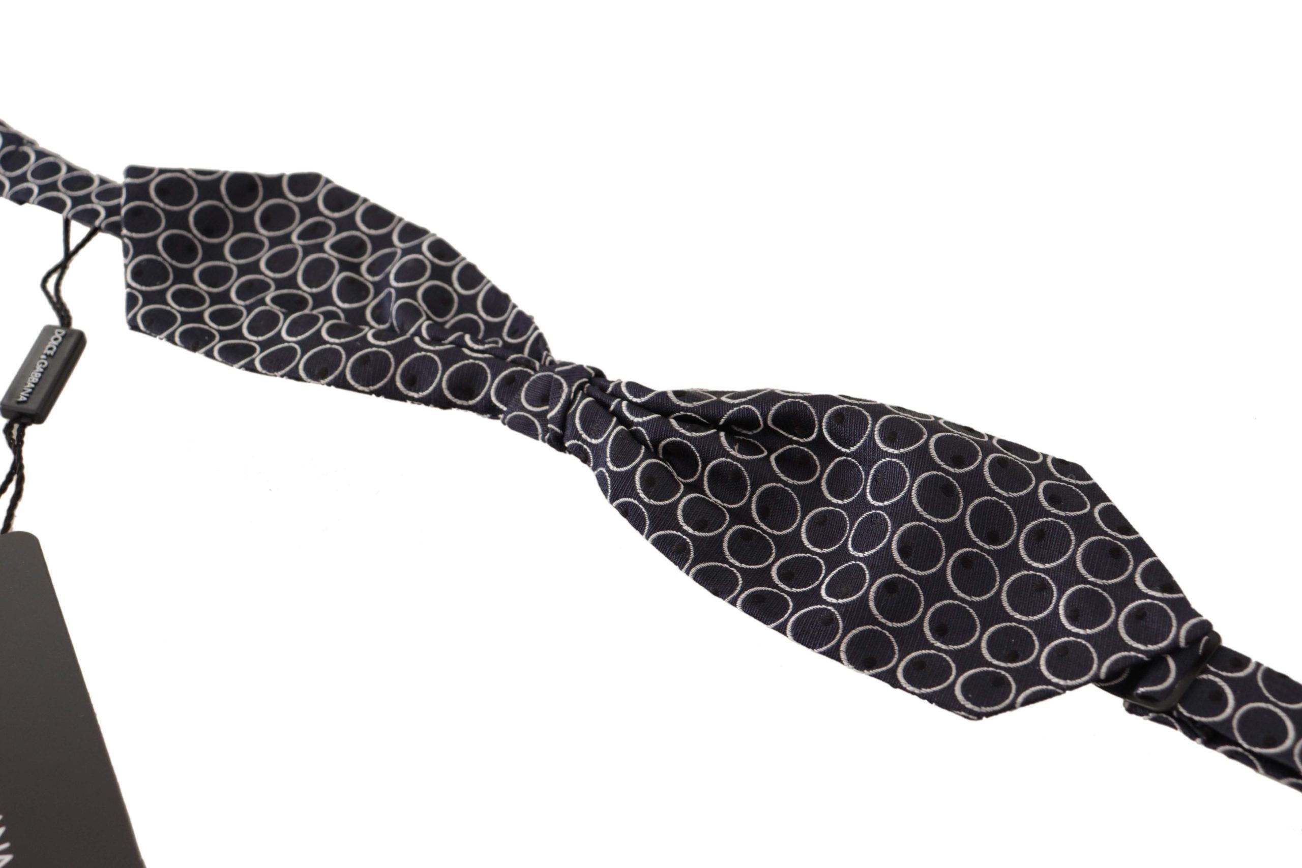 Dolce & Gabbana Elegant Black and White Silk Bow Tie - Luksuslaukut ja asusteet Dolce & Gabbana - Tutustu YVES JAVANNI® 