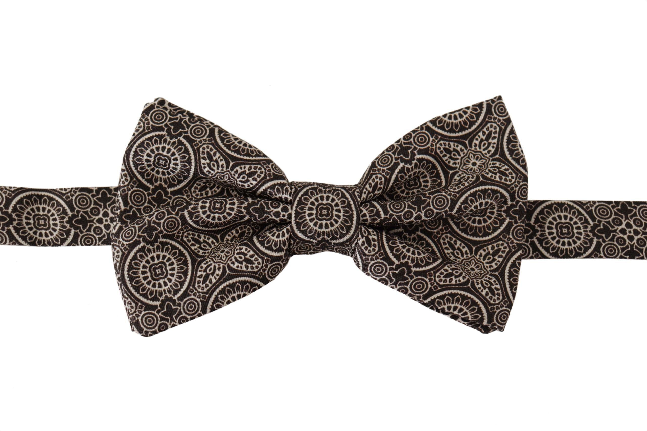 Dolce & Gabbana Elegant Silk Black & White Bow Tie - Luksuslaukut ja asusteet Dolce & Gabbana - Tutustu YVES JAVANNI® 