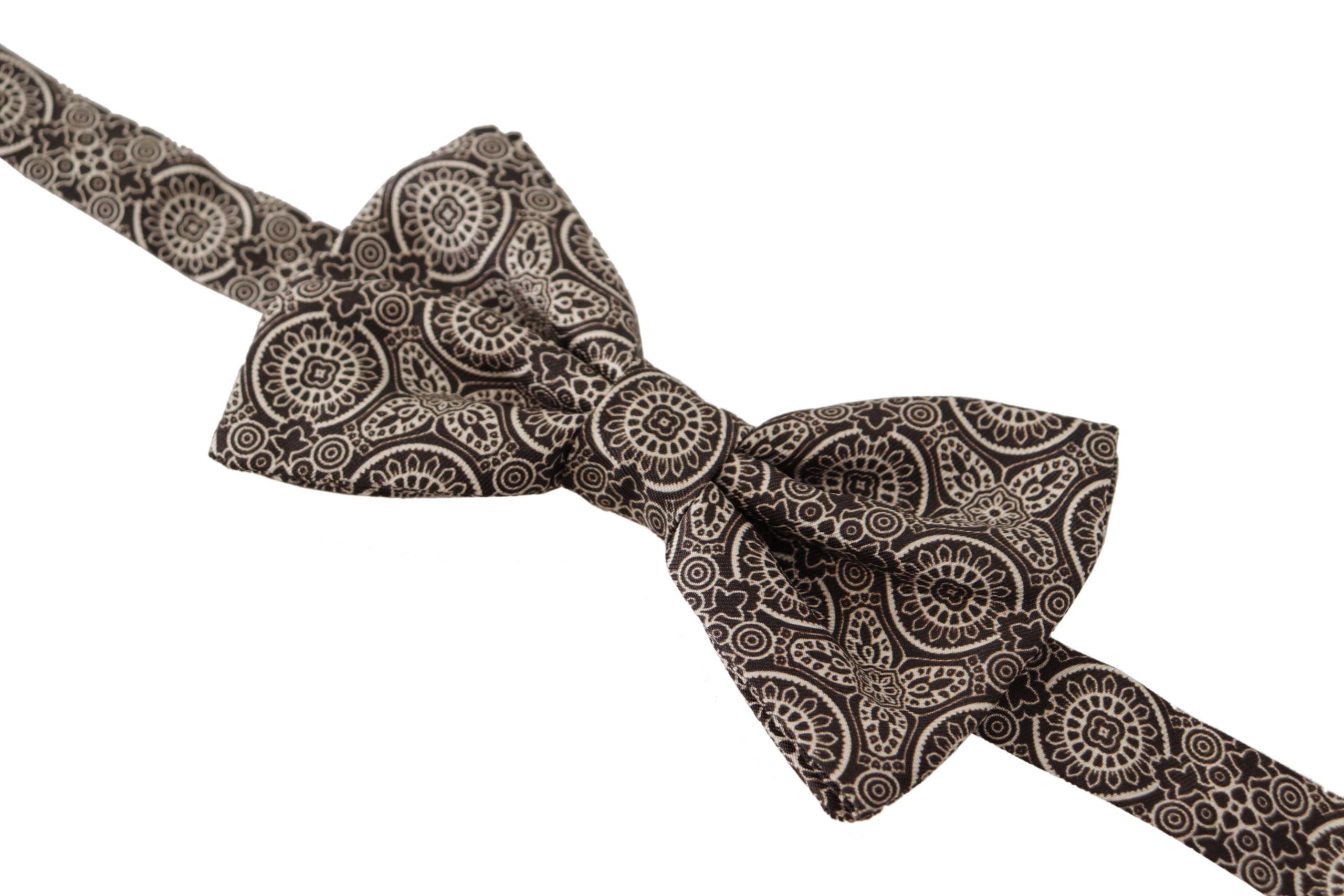 Dolce & Gabbana Elegant Silk Black & White Bow Tie - Luksuslaukut ja asusteet Dolce & Gabbana - Tutustu YVES JAVANNI® 