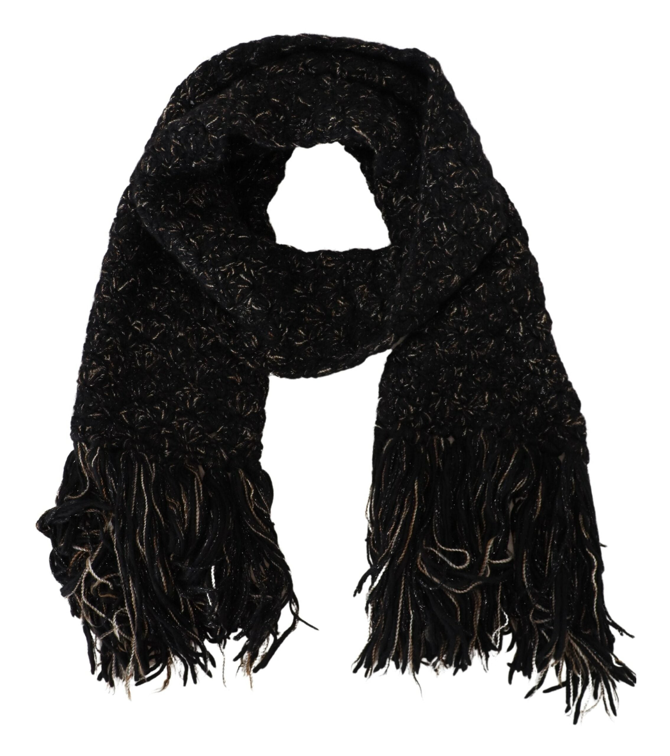 Dolce & Gabbana Elegant Virgin Wool Blend Black Scarf - Luksuslaukut ja asusteet Dolce & Gabbana - Tutustu YVES JAVANNI® 