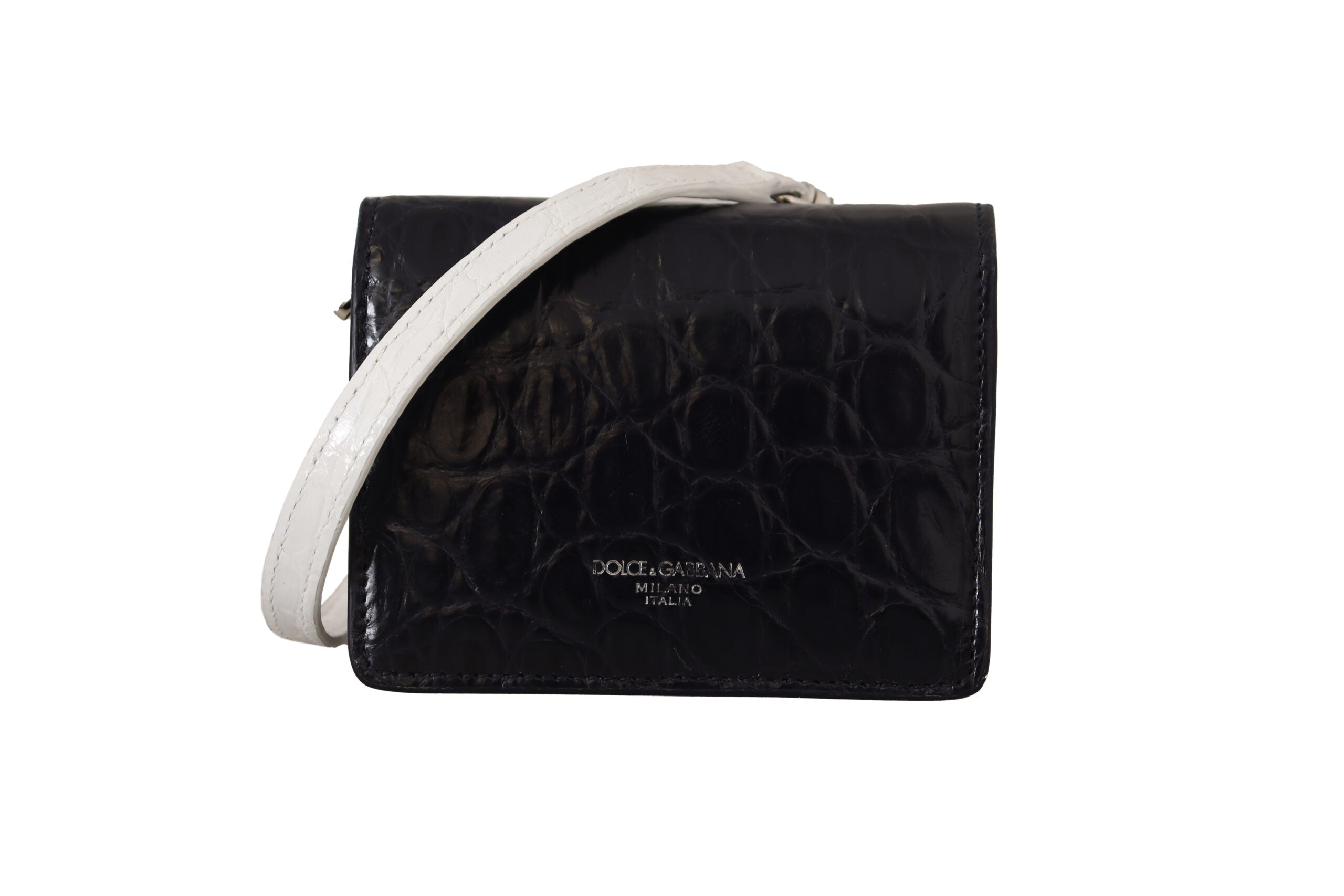 Dolce & Gabbana Blue Exotic Leather Bifold Wallet with Strap - Luksuslaukut ja asusteet Dolce & Gabbana - Tutustu YVES JAVANNI® 