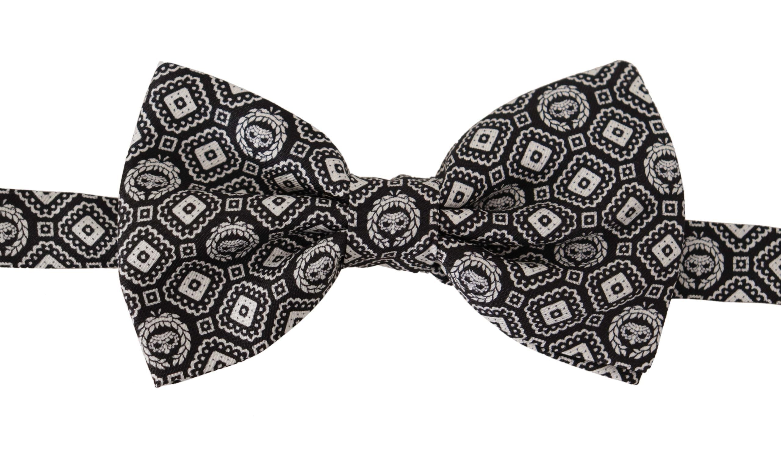 Dolce & Gabbana Elegant Silk Black Bow Tie - Luksuslaukut ja asusteet Dolce & Gabbana - Tutustu YVES JAVANNI® 