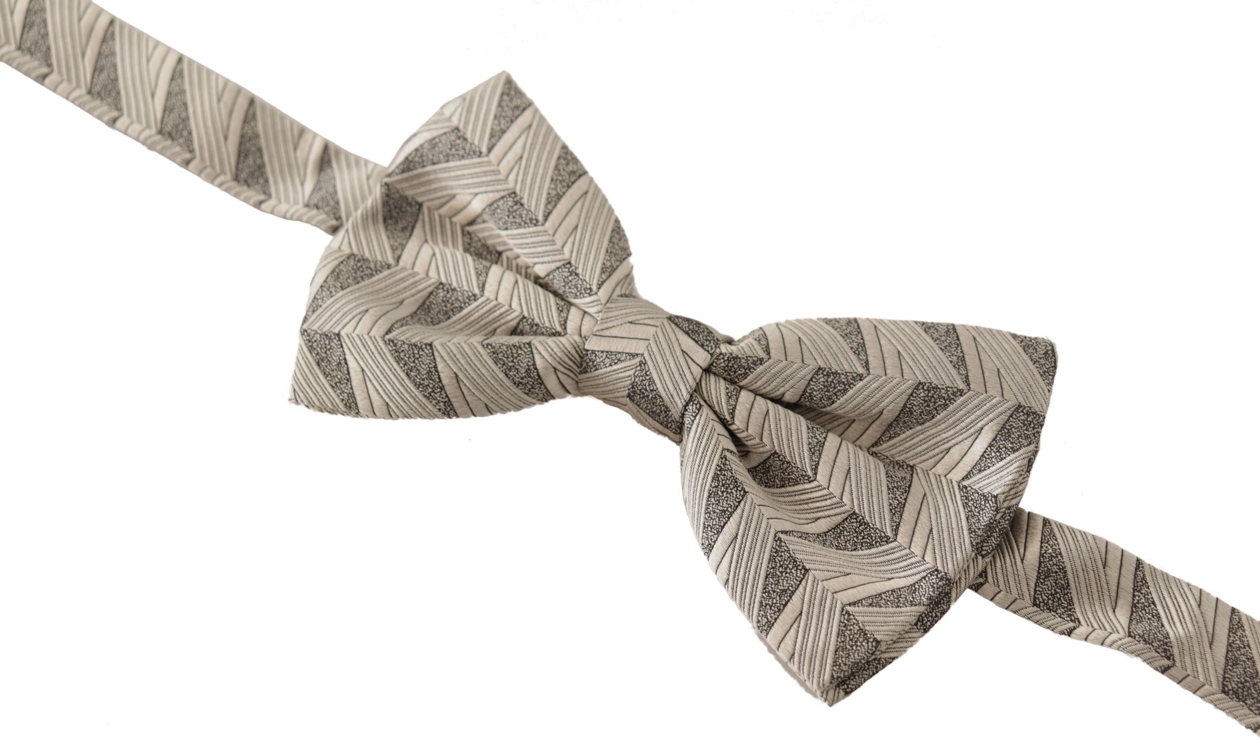 Dolce & Gabbana Elegant Silk Grey Bow Tie - Luksuslaukut ja asusteet Dolce & Gabbana - Tutustu YVES JAVANNI® 