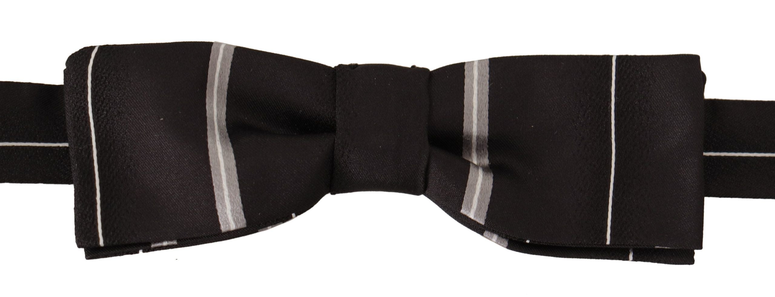 Dolce & Gabbana Elegant Silk Bow Tie in Black and Grey - Luksuslaukut ja asusteet Dolce & Gabbana - Tutustu YVES JAVANNI® 